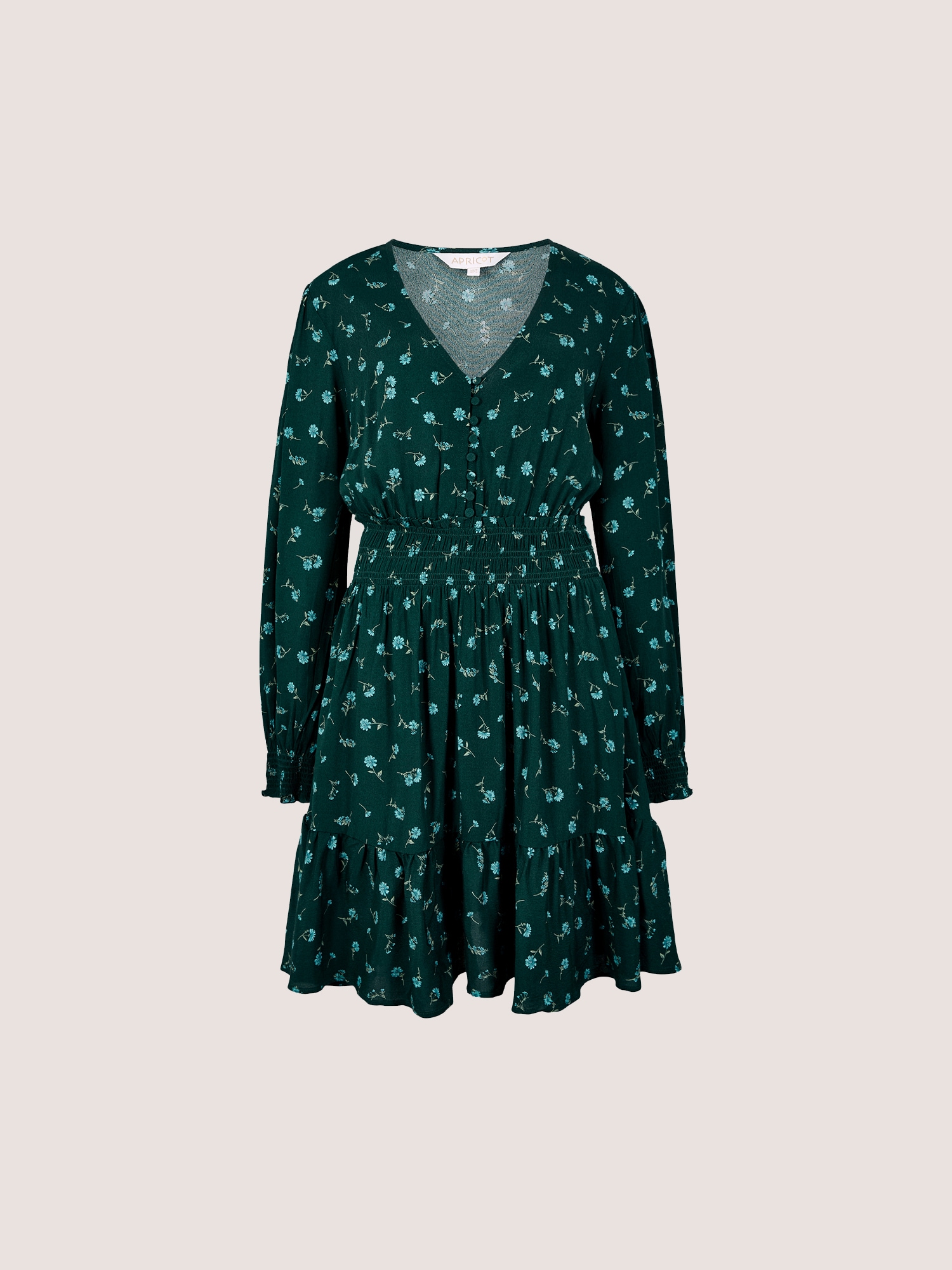 Apricot Minikleid »Kurzes Vintagekleid aus Crêpe« mit Blumenmuster