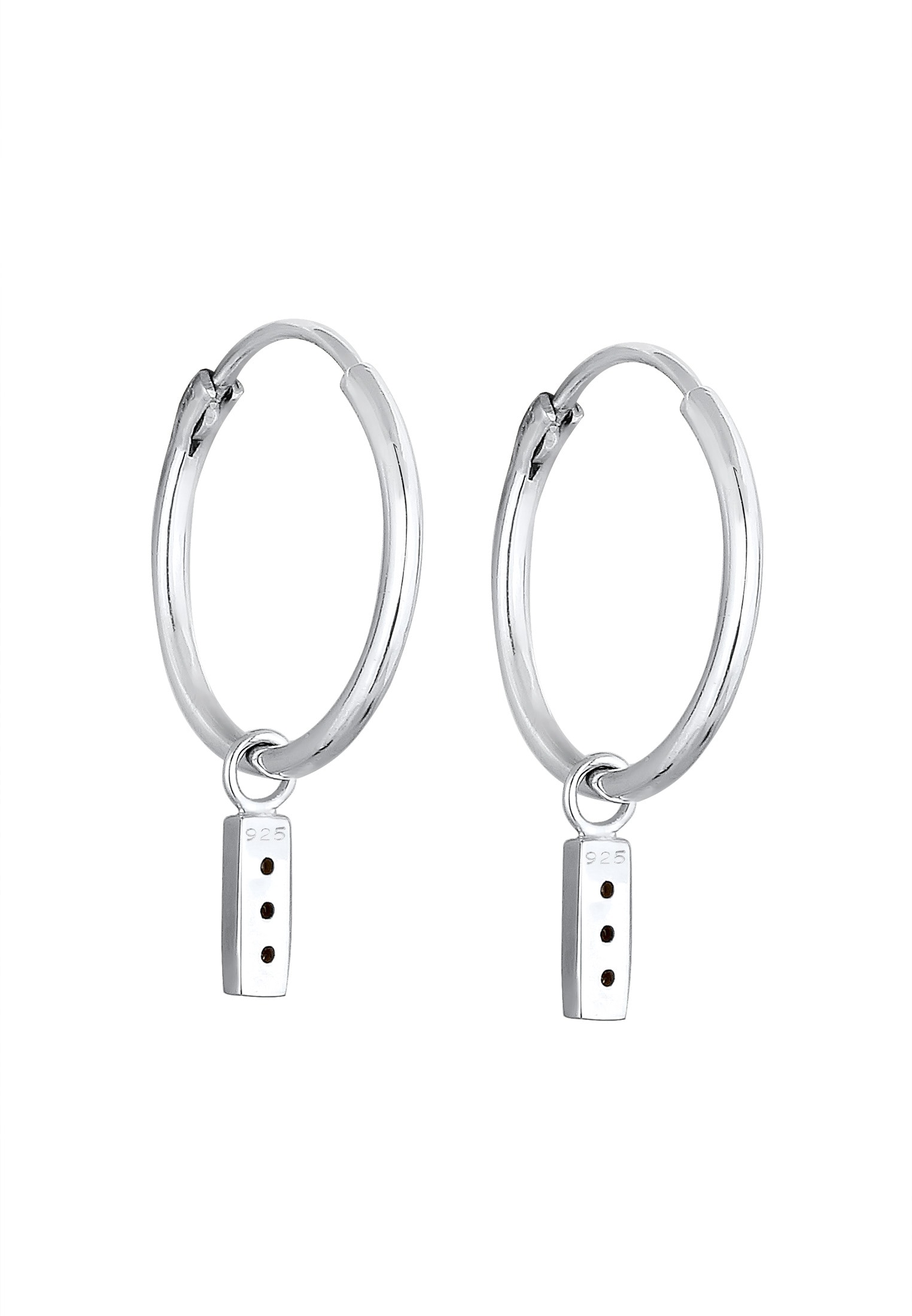 Elli Paar Creolen »Creolen Glas Kristalle Weiß 925 Sterling Silber«