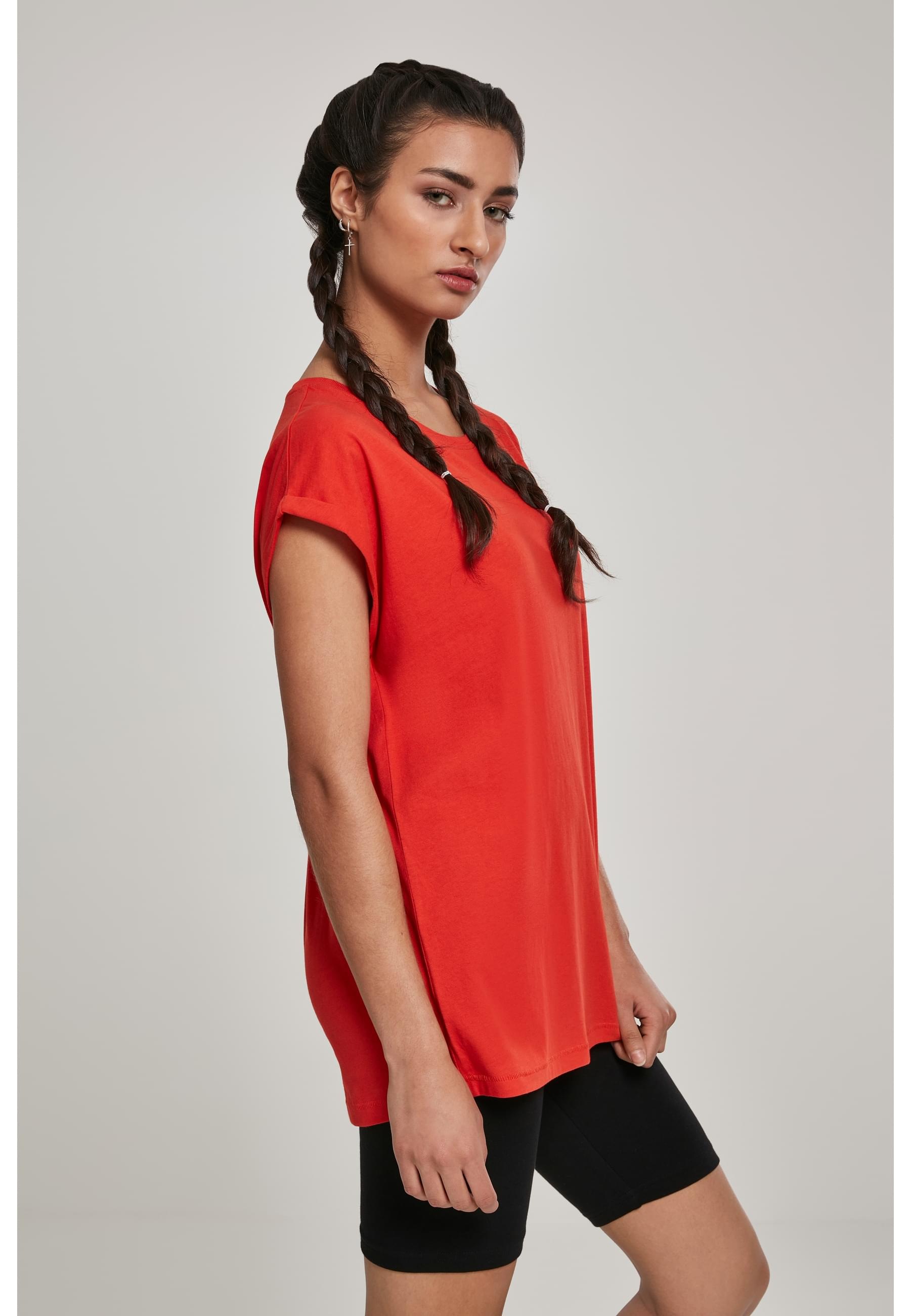 URBAN CLASSICS Kurzarmshirt »Urban Classics Damen Ladies Extended Shoulder Tee«, (1 tlg.)