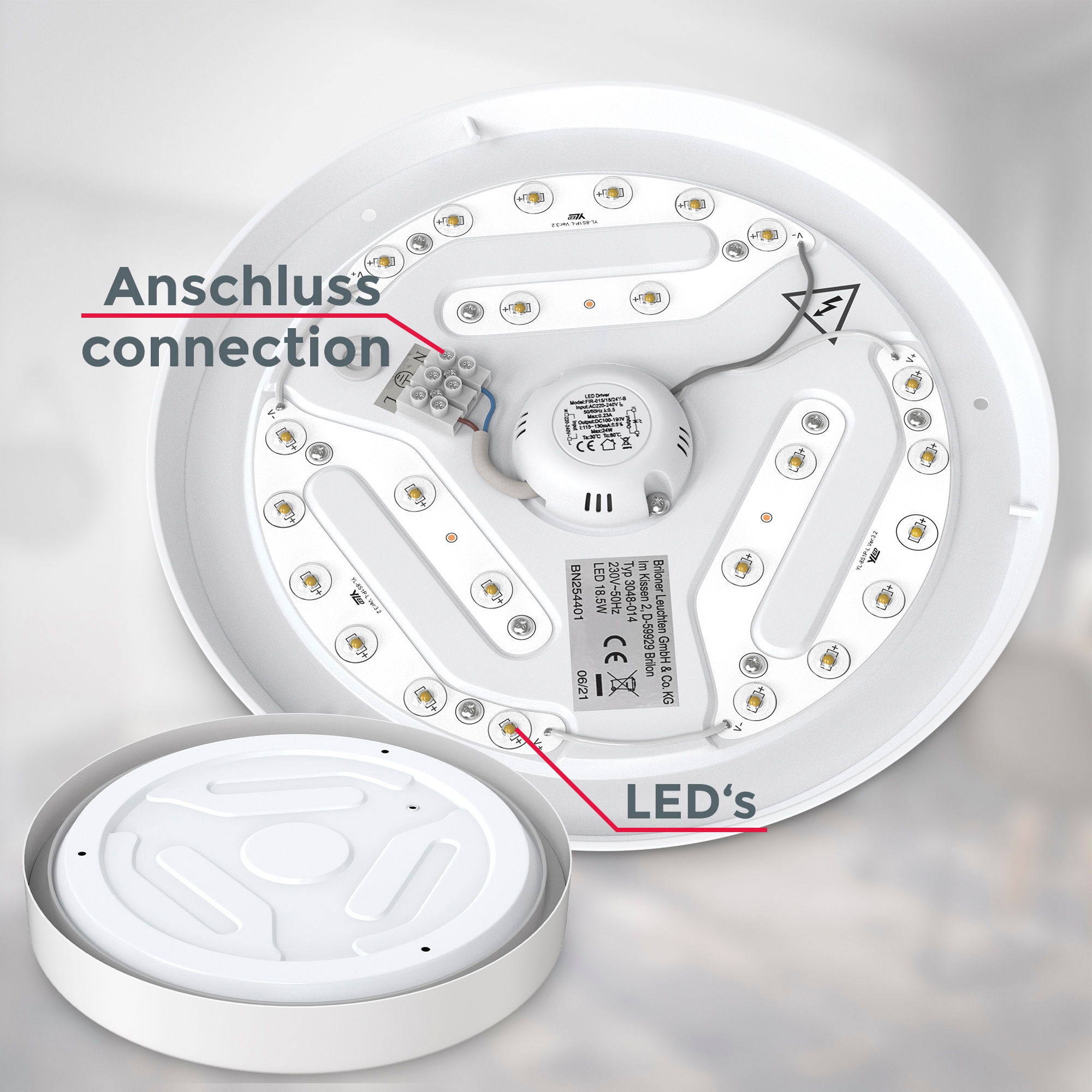 B.K.Licht LED Deckenleuchte »BK_DL1521 LED-Deckenlampe, Ø28cm, Neutralweißes Licht, Weiß«, 1 flammig, Leuchtmittel LED-Modul | LED fest integriert, Küchenlampe, 8 Watt, 2.000 Lumen, 4.000 Kelvin Wohnzimmerlampe