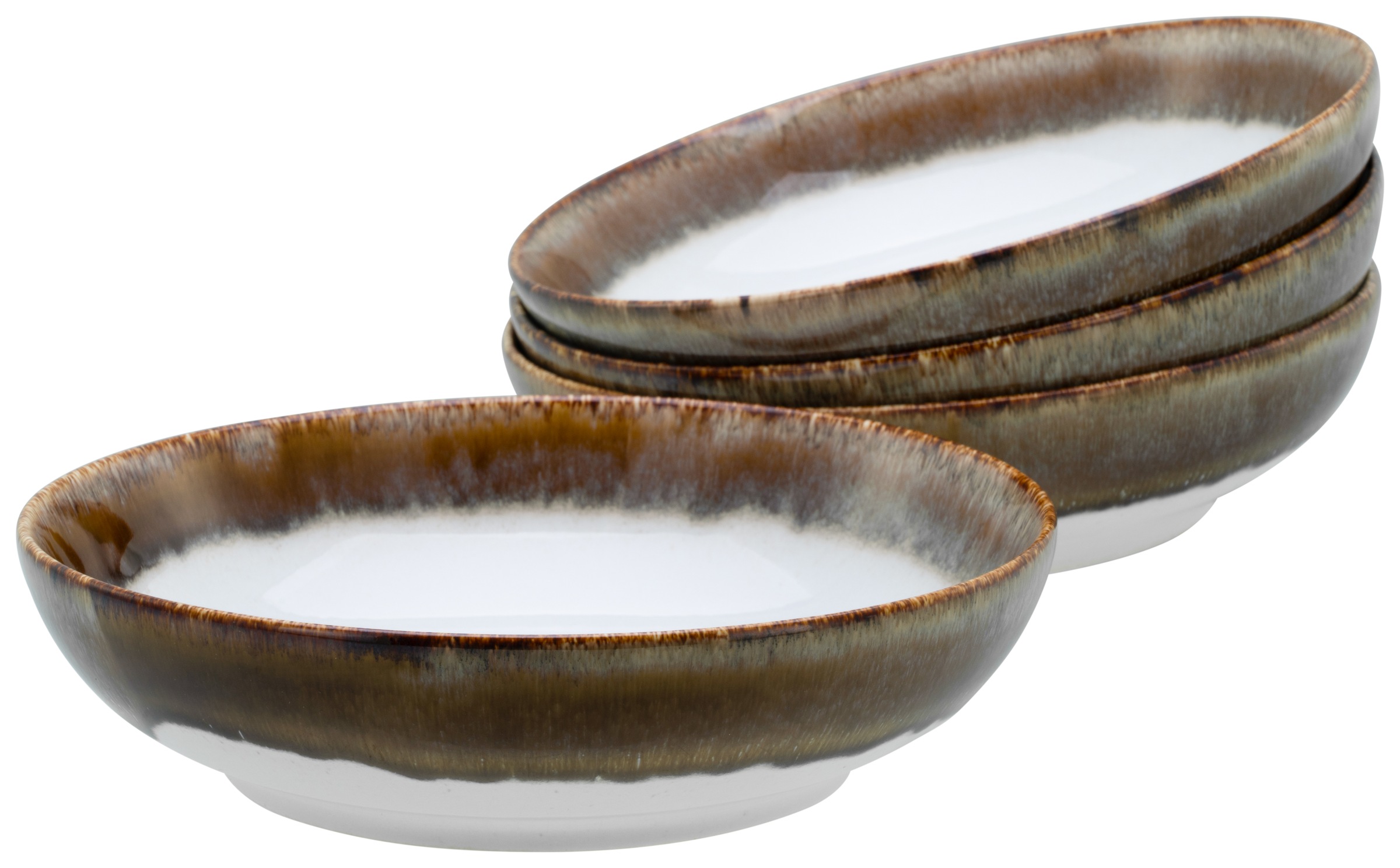 CREATABLE Schale "Cascade, Poke Bowl 22,5 cm 4-tlg", Ø 22,5cm, braun, Schüsseln, Rekativglasur, Healthy Food
