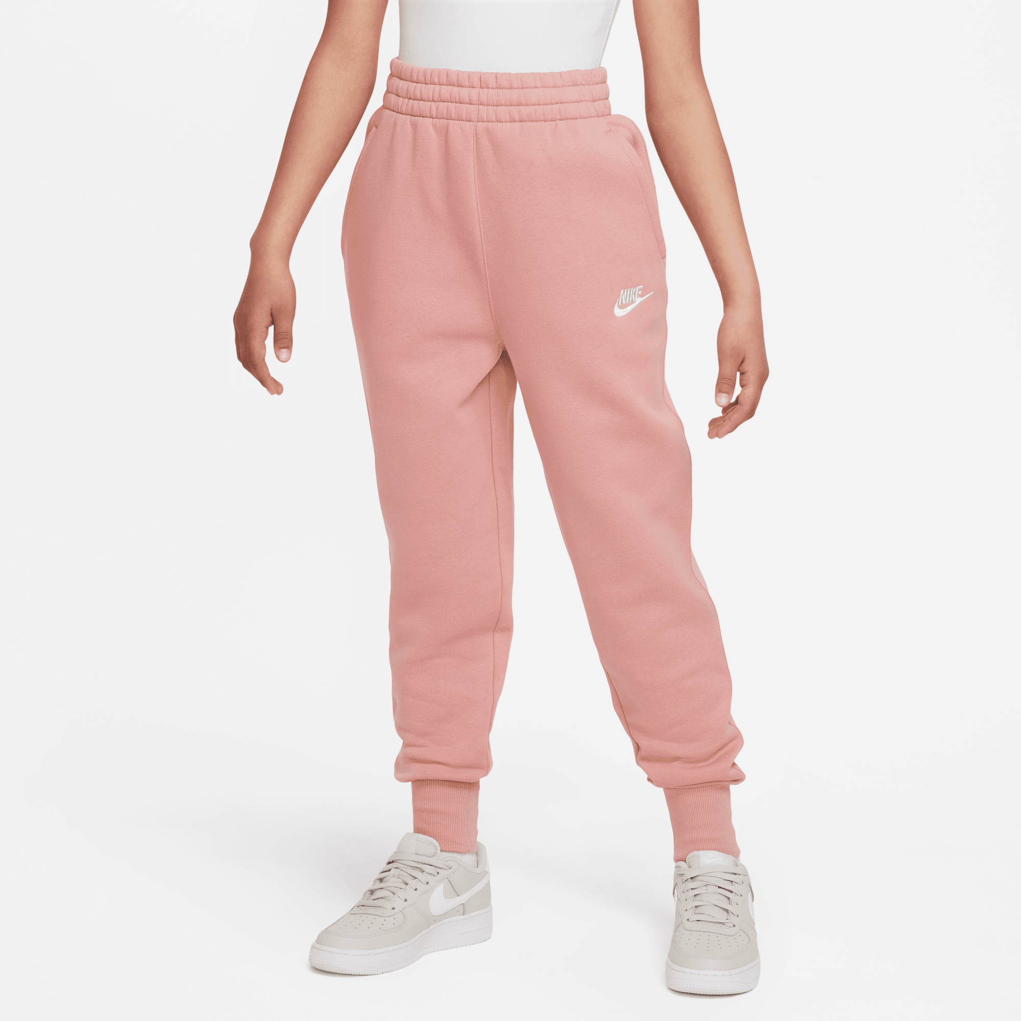 Nike Sportswear Jogginghose "CLUB FLEECE BIG KIDS (GIRLS) HIGH-WAISTED FITTED PANTS"