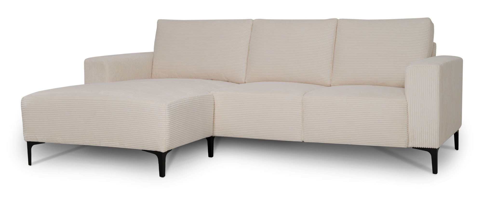 Home affaire Ecksofa »Tournon L-Form, Breite 232 cm, Breitcord« Designsofa im nordischen Stil, Wellenunterfederung, Metallfüße