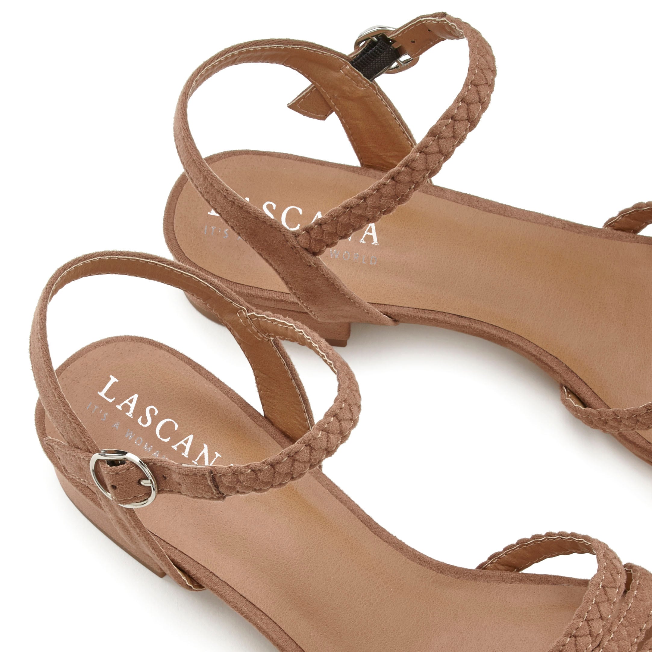 LASCANA Sandale »Sommerschuh«, Sandalette, Sommerschuh mit geflochtenen Riemchen VEGAN