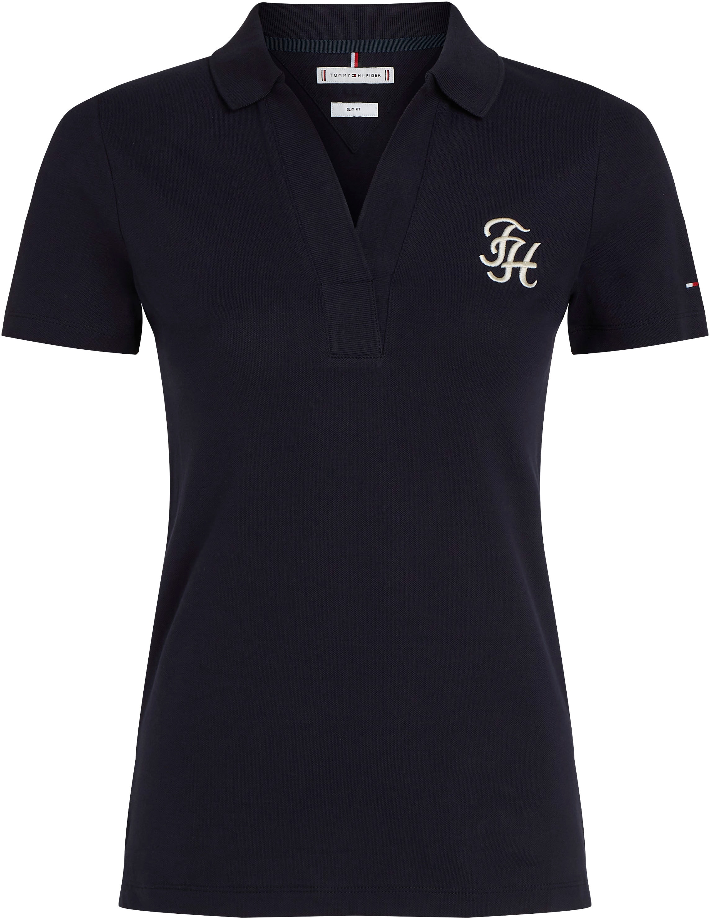 Tommy Hilfiger Poloshirt »SLIM TH SCRIPT OPN-NK POLO SS«, mit Tommy Hilfiger Script Logo-Schriftzug