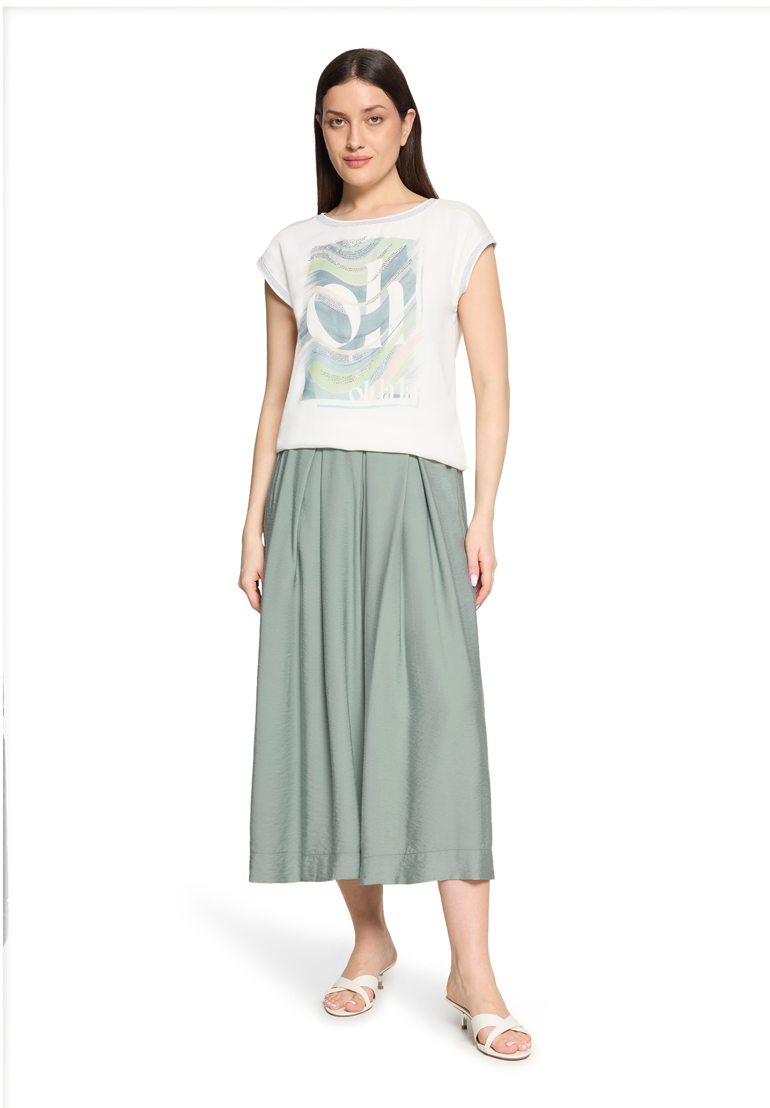 Maxirock BETTY BARCLAY "Damen mit Bundfalten", Damen, Gr. 38, chinois grün, Obermaterial: 89% Viskose, 11% Polyamid, ausgestellt, Röcke Maxirock 3