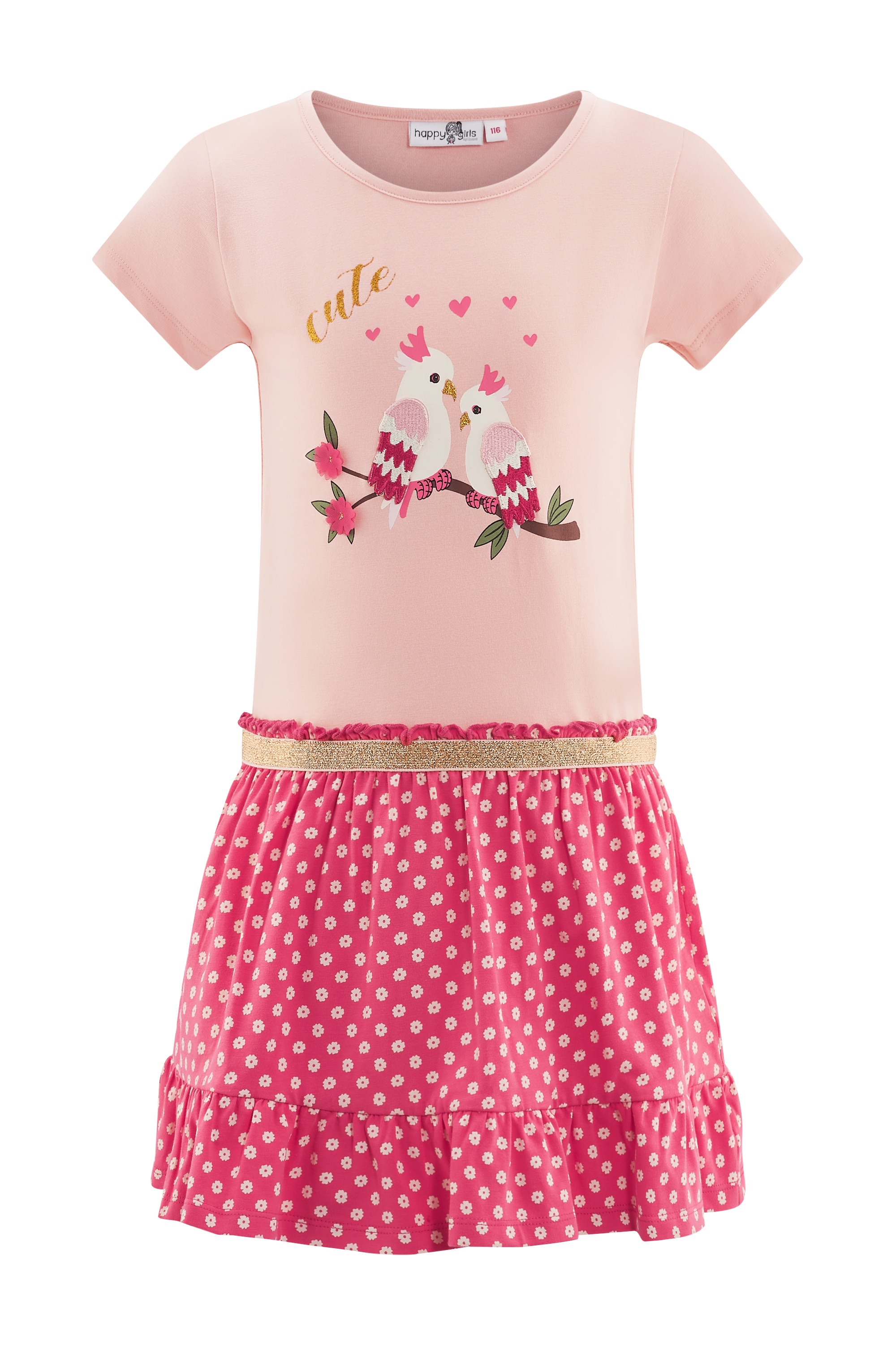 Sommerkleid HAPPY GIRLS "Mädchenkleid", Mädchen, Gr. 146, EURO-Größen, powder pink, Stoff, 100% Baumwolle, normal, Kleider Sommerkleid