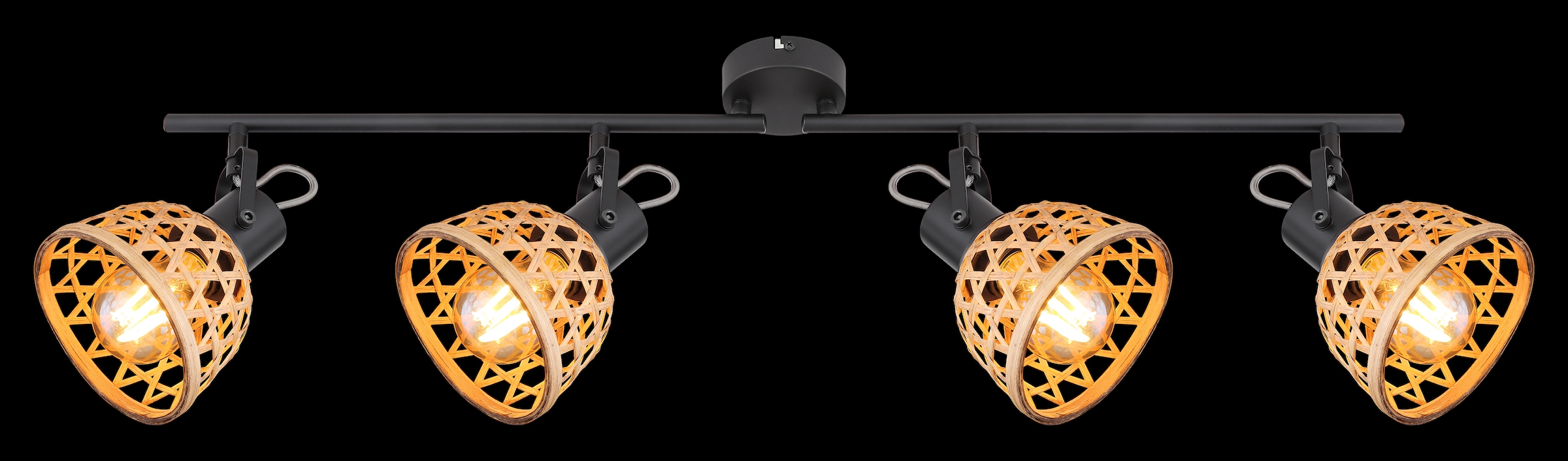 GLOBO LIGHTING Deckenspot »WENNA« E27 1 Stk. Deckenstrahler für Wohn- & Esszimmer schwarz Bambus