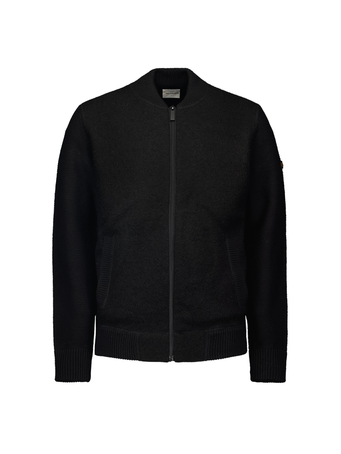 NO EXCESS Rundhalspullover »No Excess Bomber Cardigan mit Wolle«