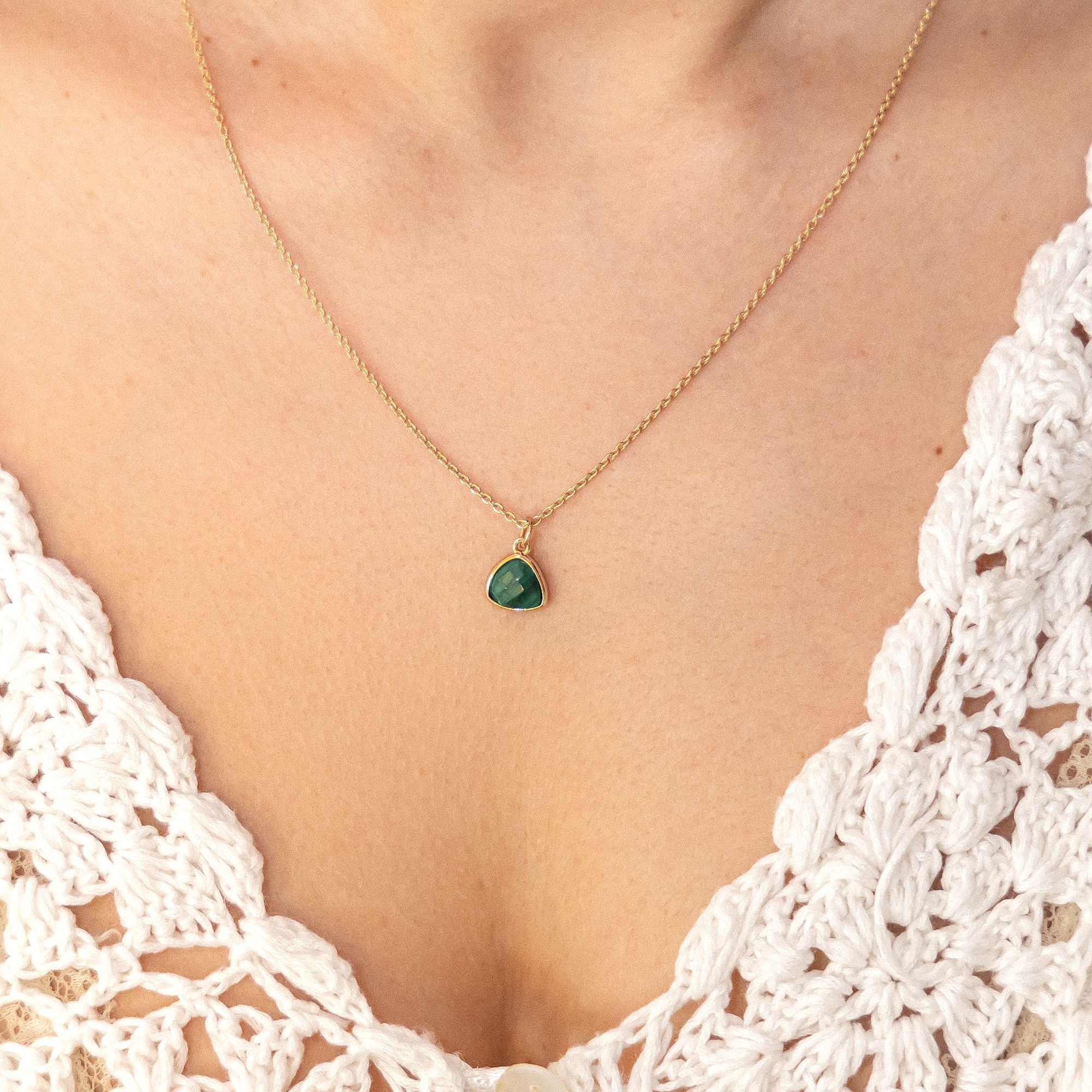 CELESTA Kette mit Anhänger »925 Sterling Silber vergoldet Malachit«