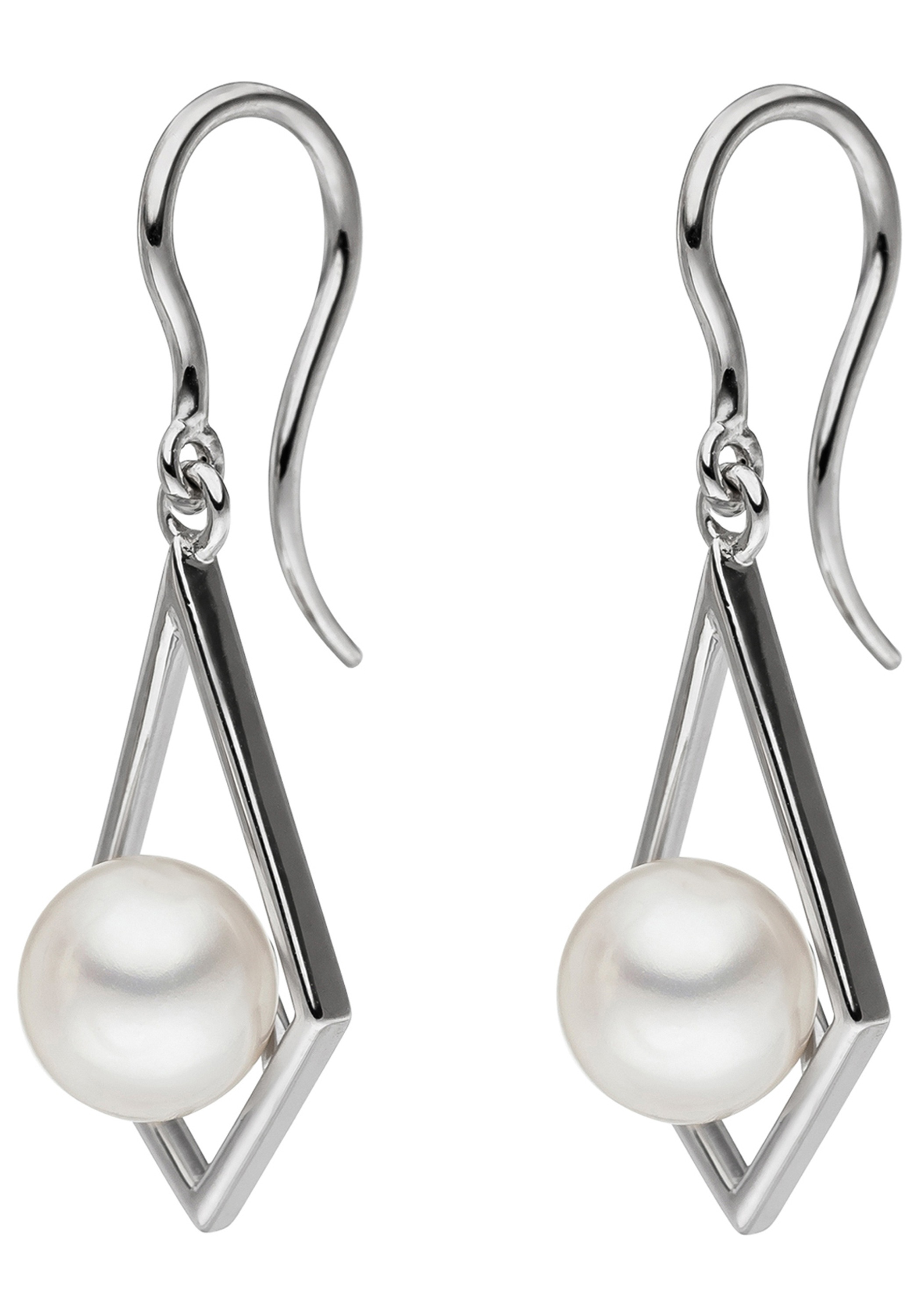 JOBO Perlenohrringe 585 Weißgold mit Süßwasser-Zuchtperlen