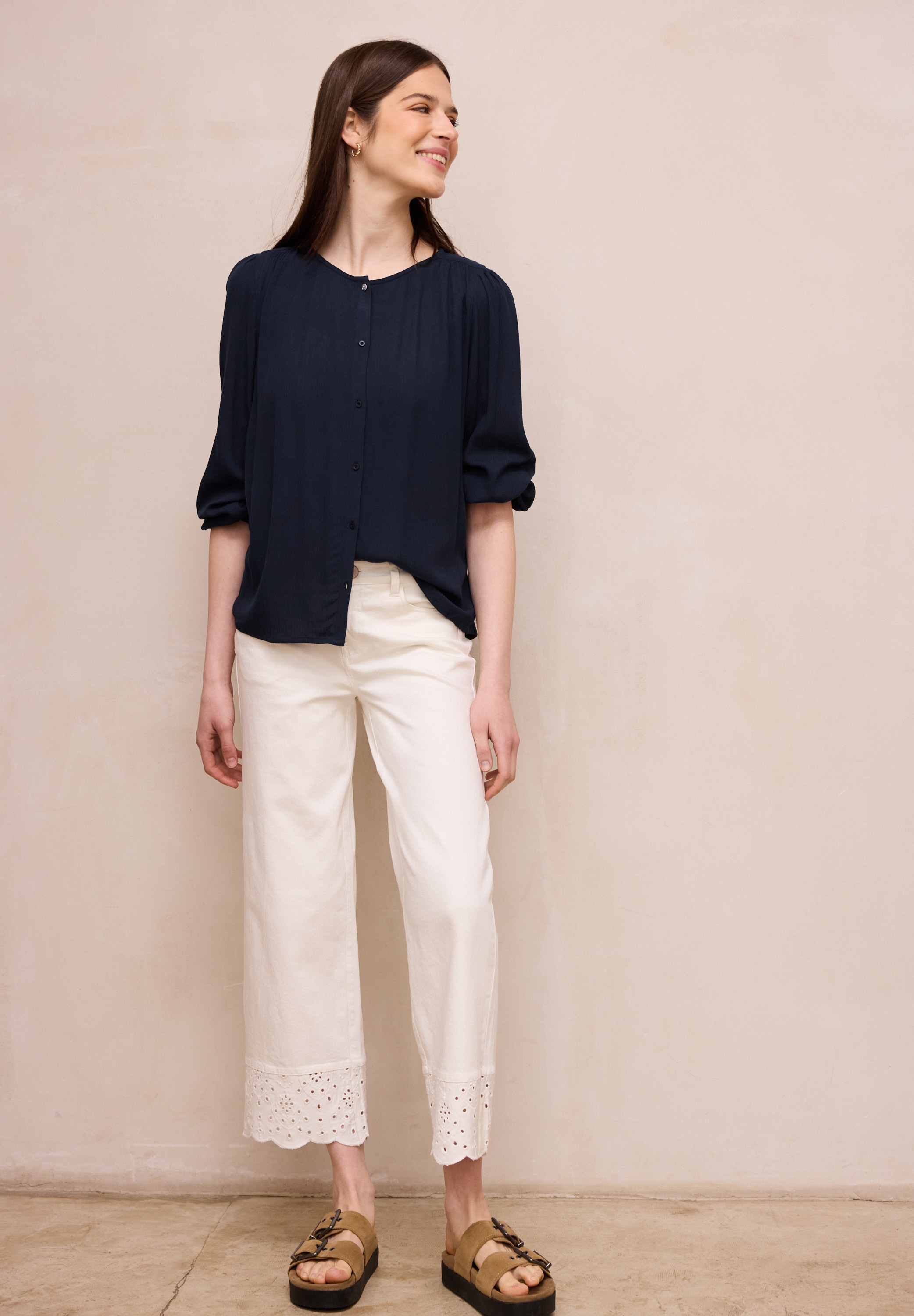 STREET ONE STUDIO Langarmbluse aus softer Viskose