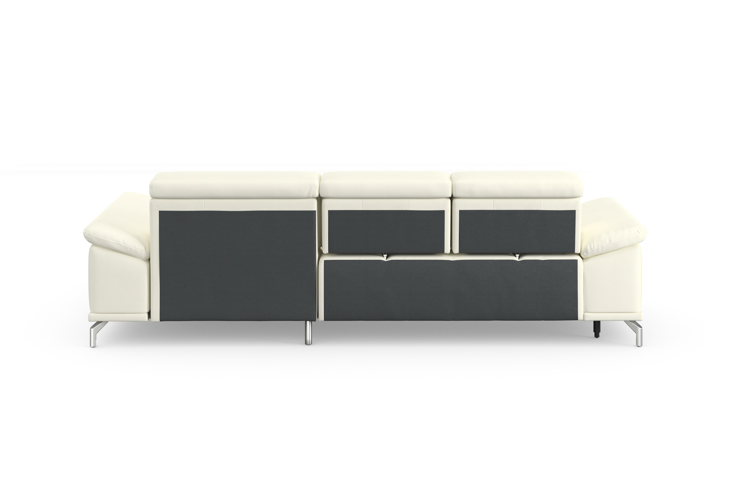 sit&more Ecksofa »Cabrio L-Form, mit Sitztiefenverstellung, Arm- und Kopfteilverstellung«, 2 Nierenkissen, Federkern, optional Bettfunktion und Stauraum