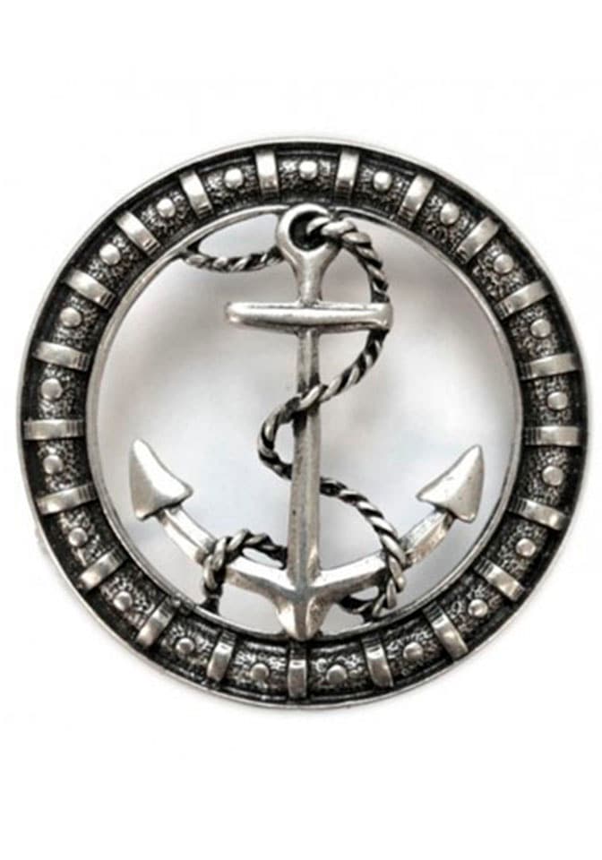 Rettungsring Gürtel Gürtelschnalle "Anker Rund Silber" günstig online kaufen