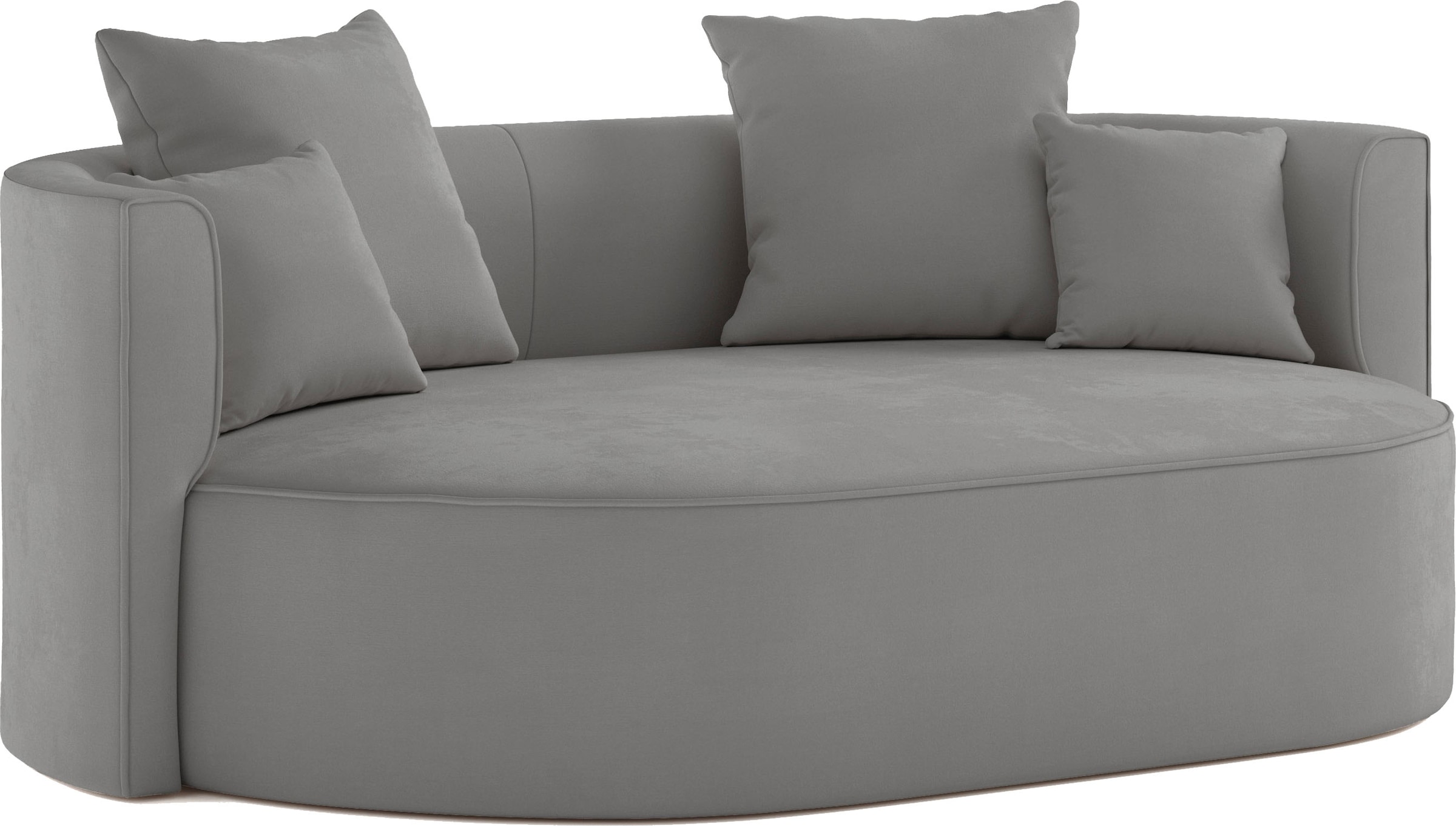 LeGer Home by Lena Gercke 2,5-Sitzer »ISALIE, rundes Loungesofa, mit Kissen, perfekt gepolstert«, moderne Stoffe, mit 4 Zierkissen, extra große Sitzfläche