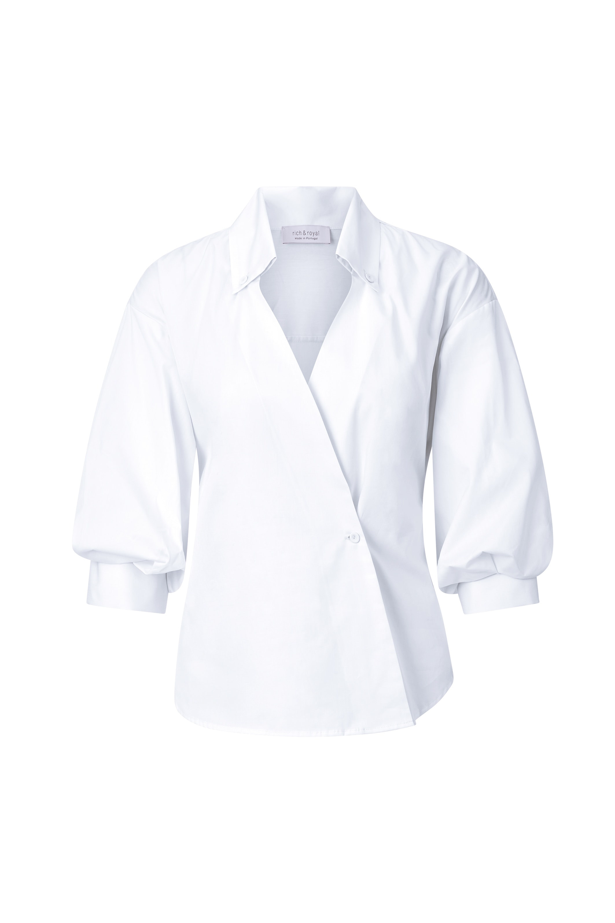 RICHROYAL Klassische Bluse, Mit überschnittener Schulter und Button-Down-Kragen