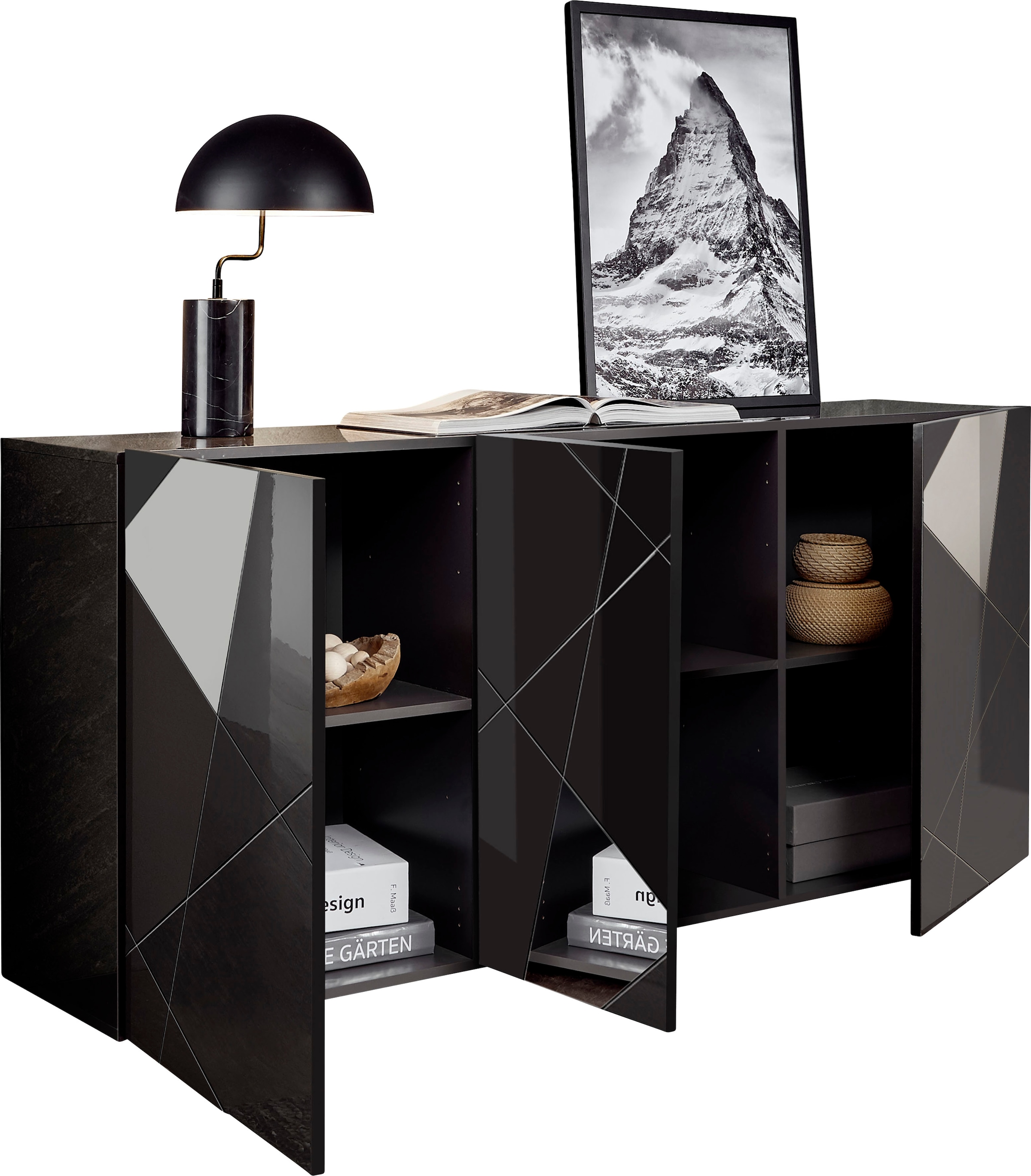 INOSIGN Sideboard »Vittoria«, Breite 181 cm, Front mit Siebdruck und Spiegel