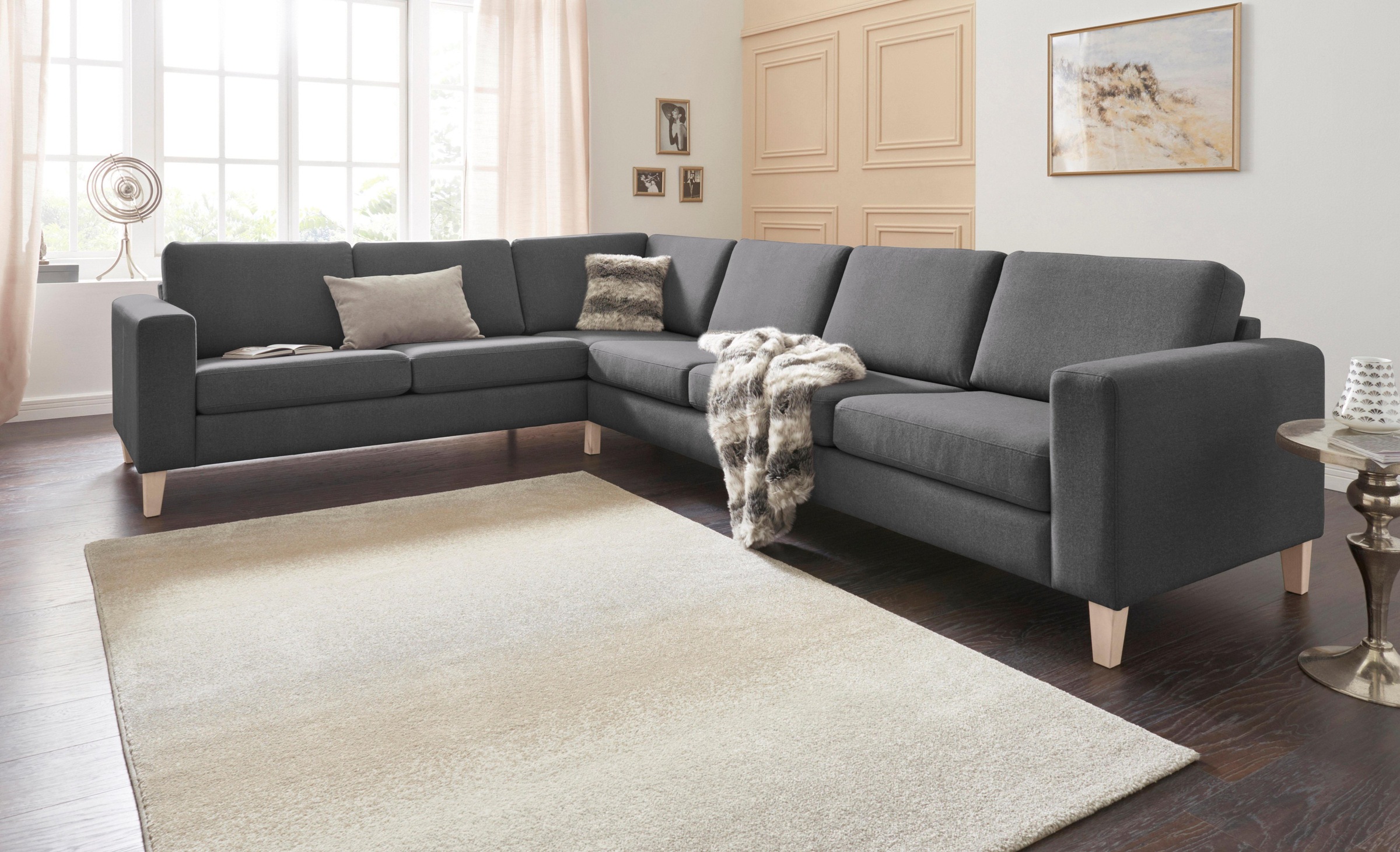 ATLANTIC home collection Ecksofa "Terra L-Form" mit Wellenunterfederung, la günstig online kaufen