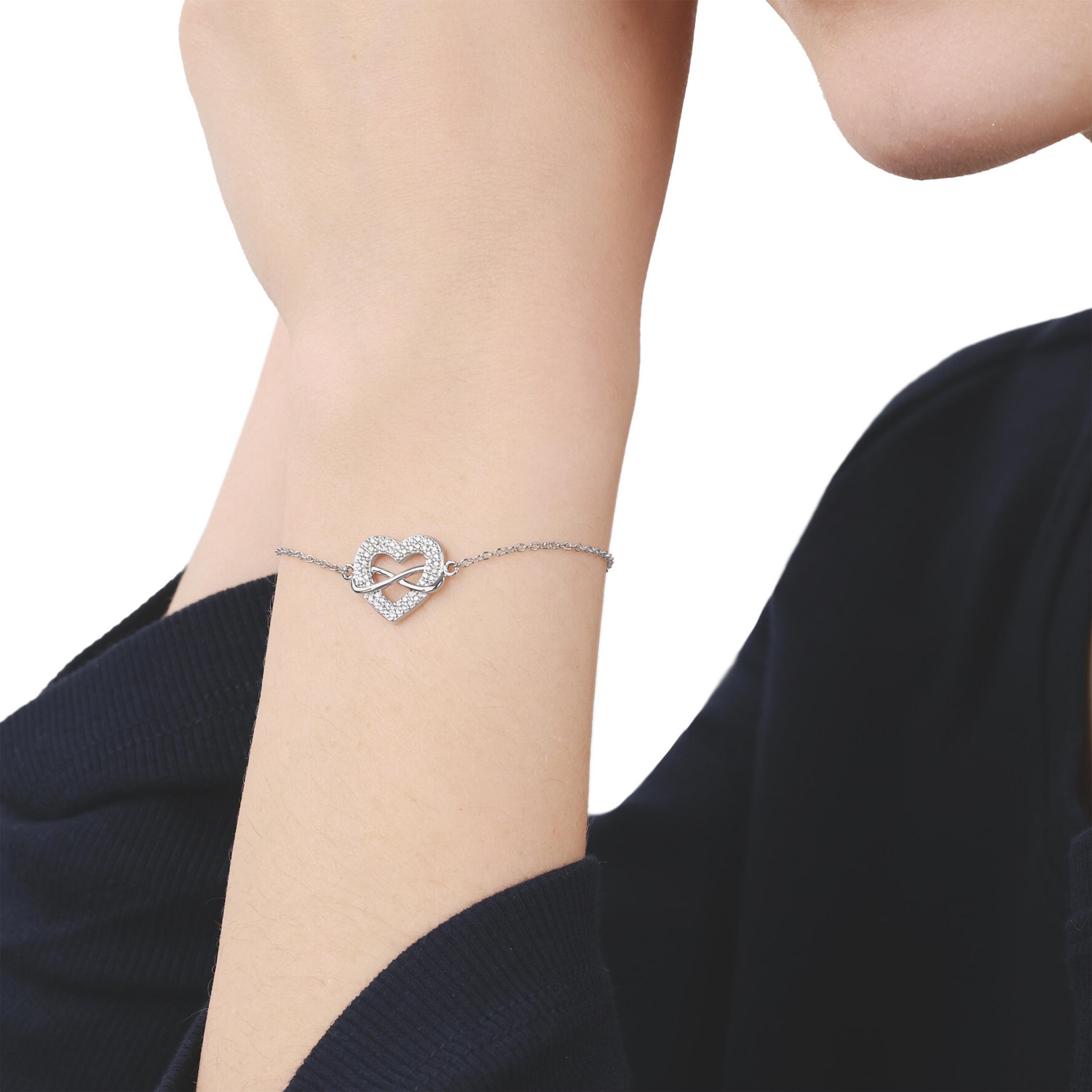 TOM TAILOR Armband »Schmuck Geschenk Silber 925 Herz Infinity Unendlichkeitsschleife« mit Zirkonia (synth.)