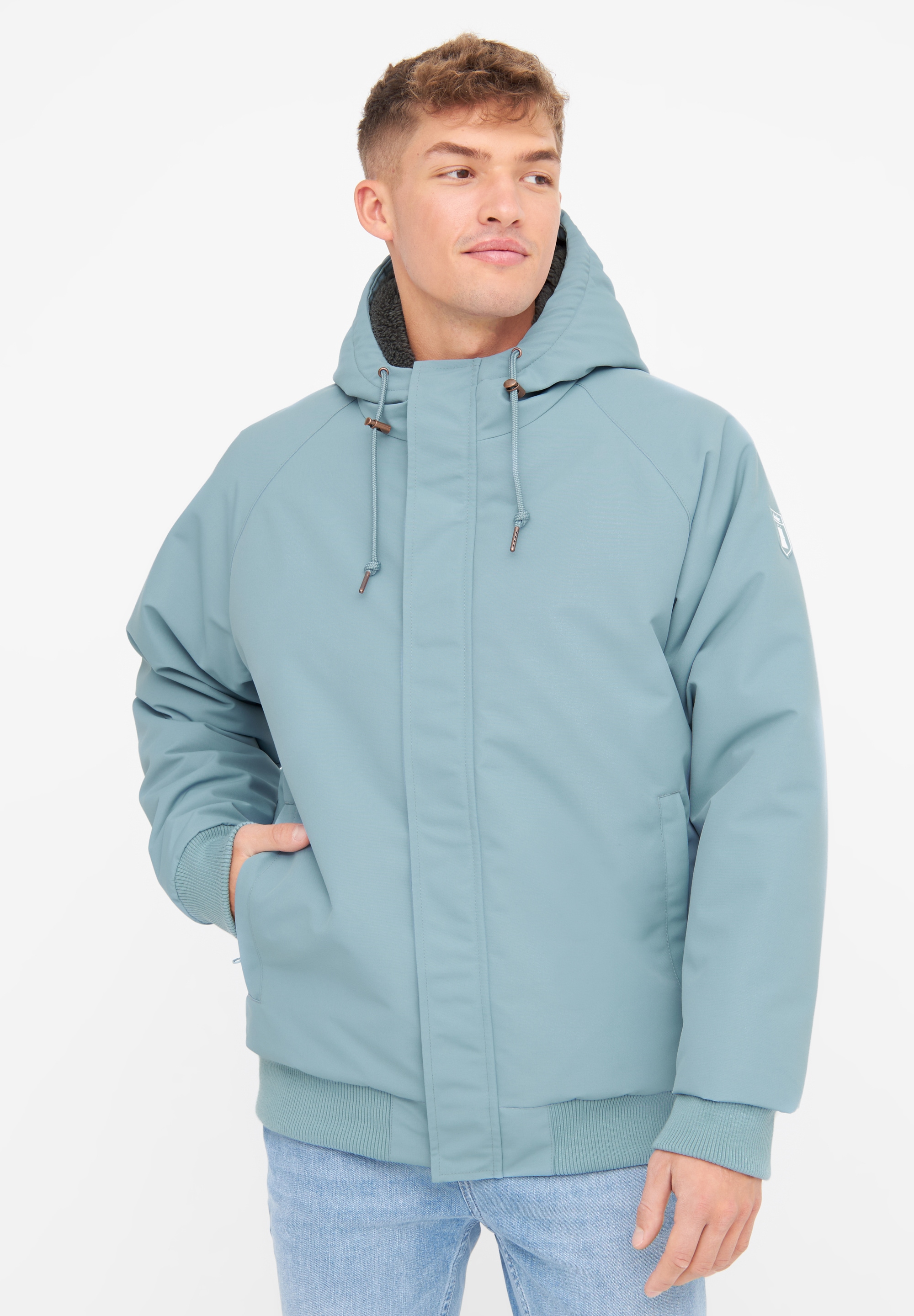 Derbe Winterjacke "Festholm Short", PVC und PFC frei, wasserabweisend, winddicht, gefüttert, Kapuze