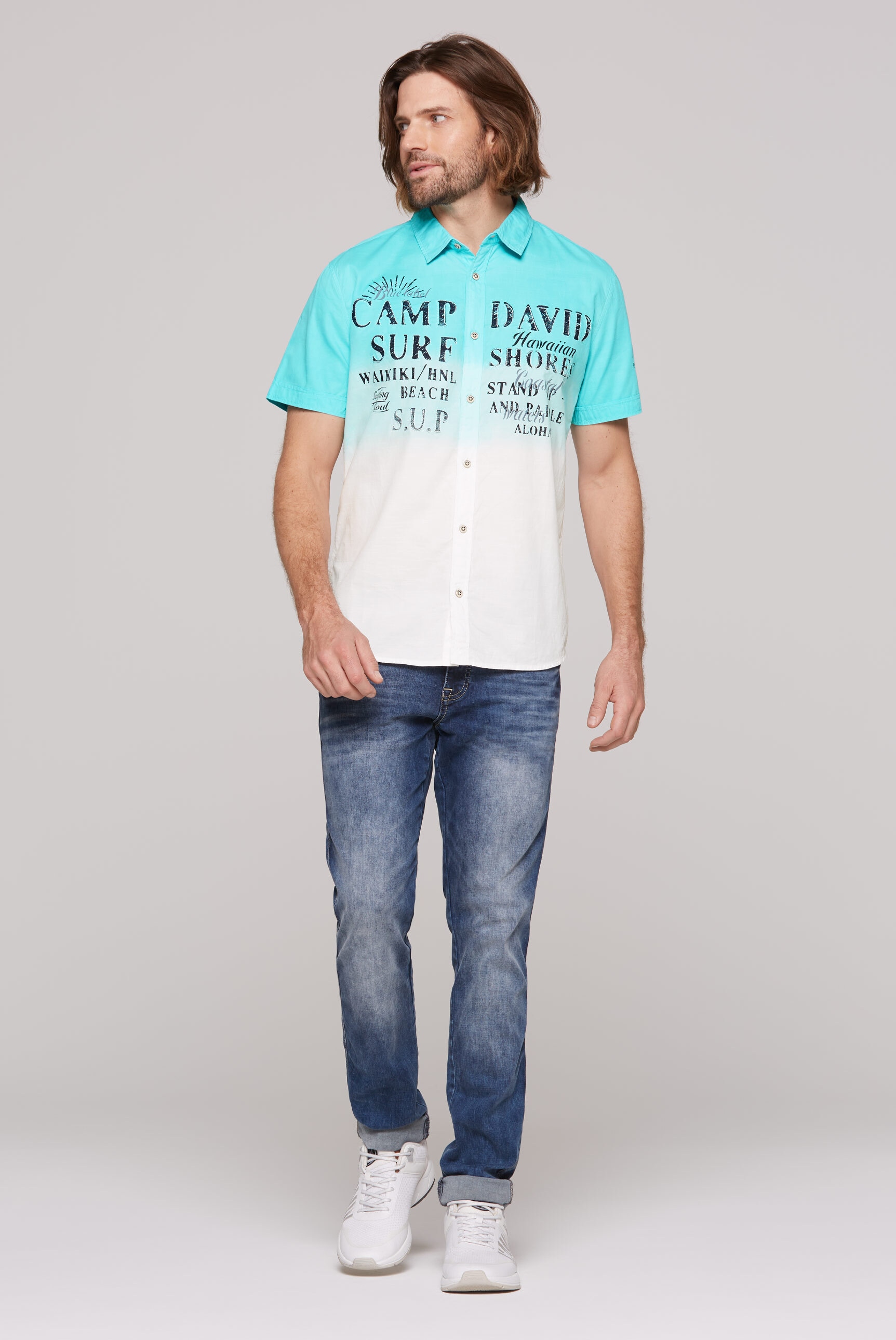 CAMP DAVID Kurzarmhemd, mit Kentkragen