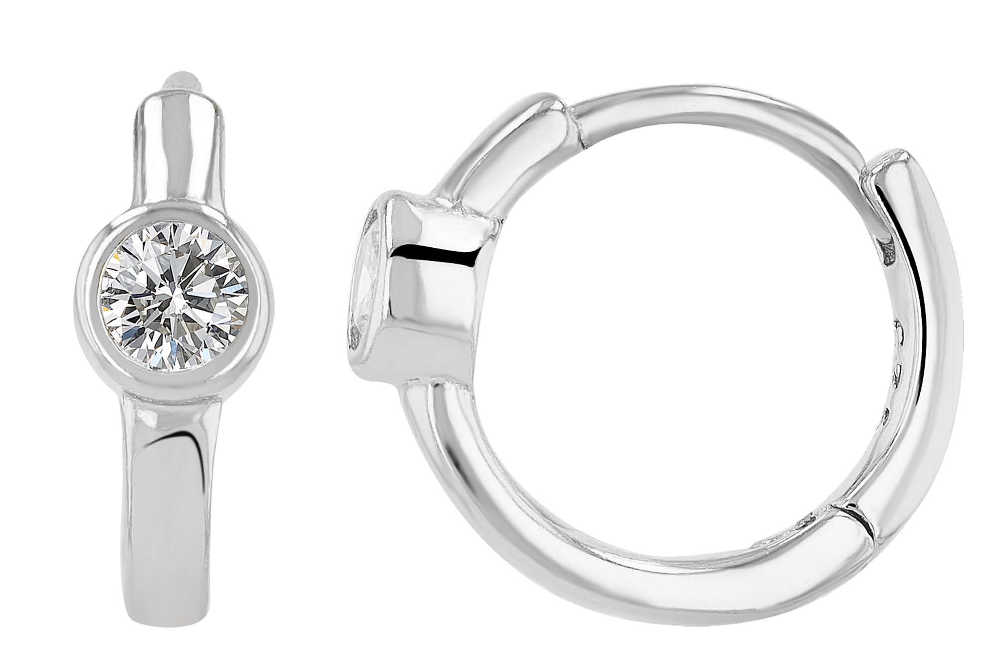 Klappcreolen ADELIA´S "Damen Ohrringe – Klappcreole aus 925 Silber mit Zirkonia", Damen, Gr. Damen, Silber 925 (Sterlingsilber), silber, Ohrringe Klappcreolen, Perfekt zum Verschenken an besondere Menschen 2
