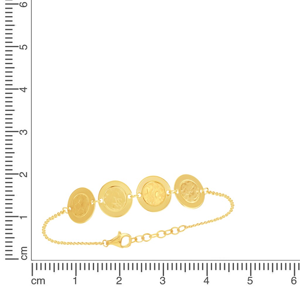 CELESTA Armband »925 Silber mit strukturierten Plättchen vergoldet«