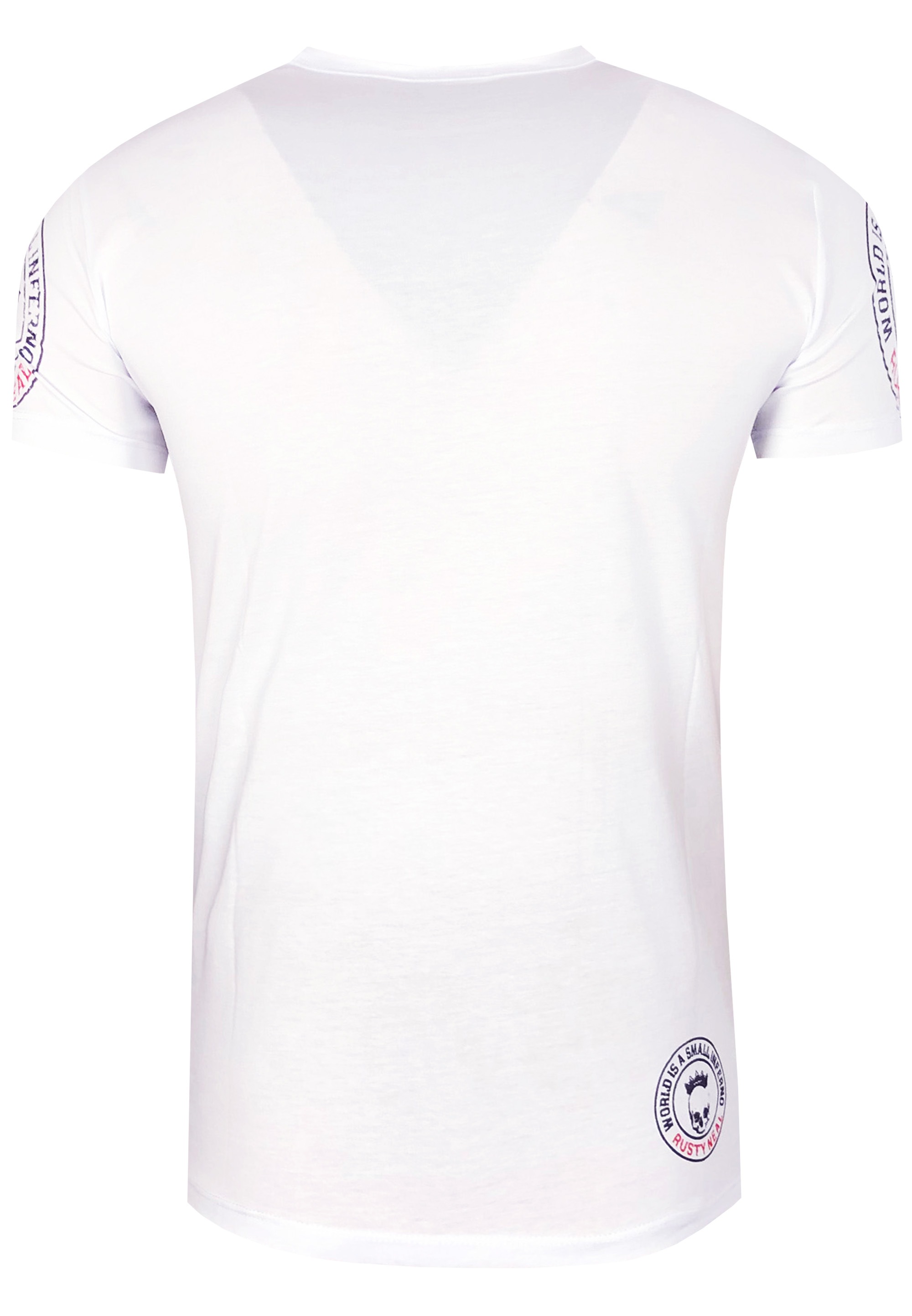 Rusty Neal T-Shirt, mit seitlicher Knopfleiste