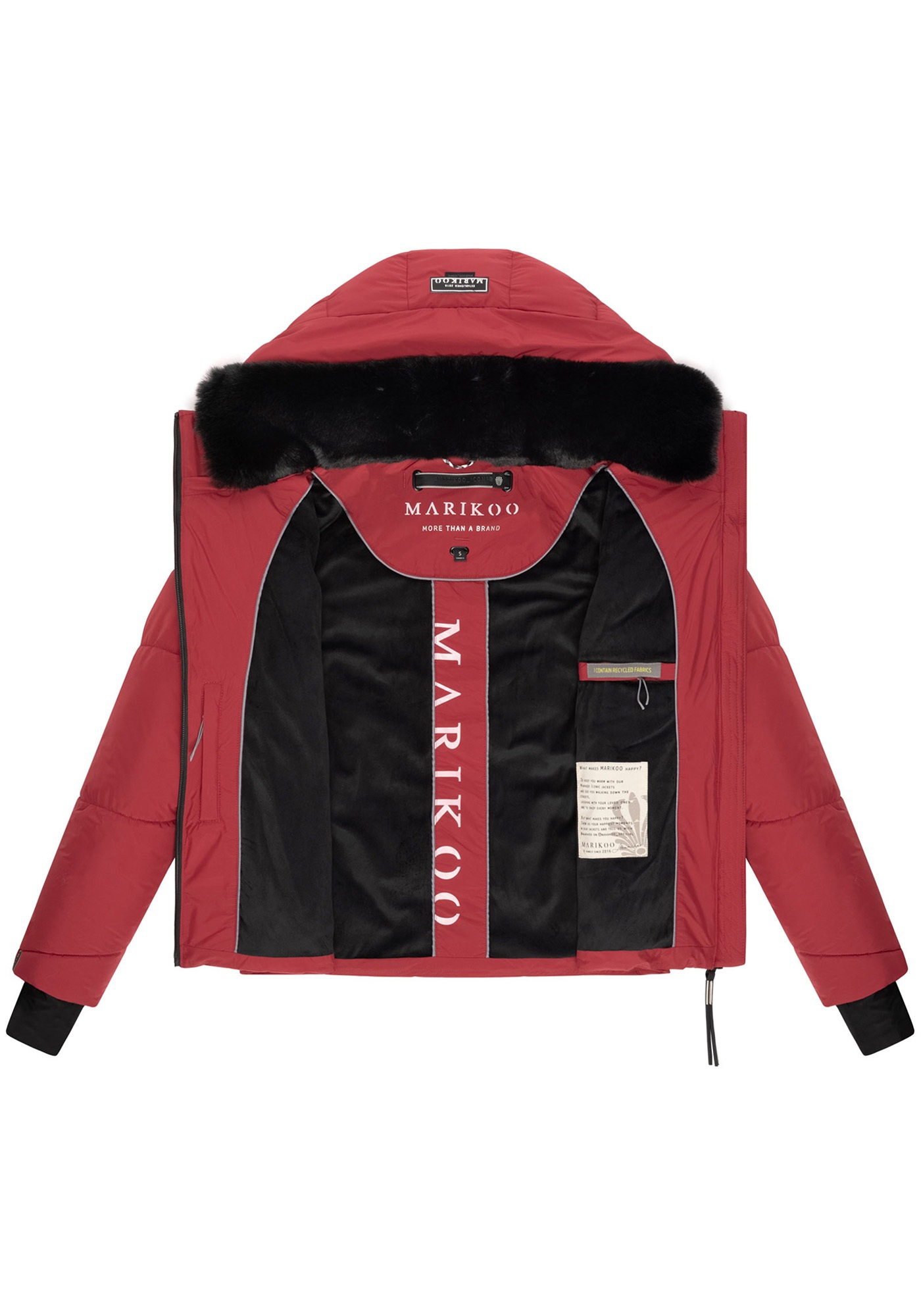 Marikoo Winterjacke »Simaraa«, mit abnehmbarem Kunstfellkragen