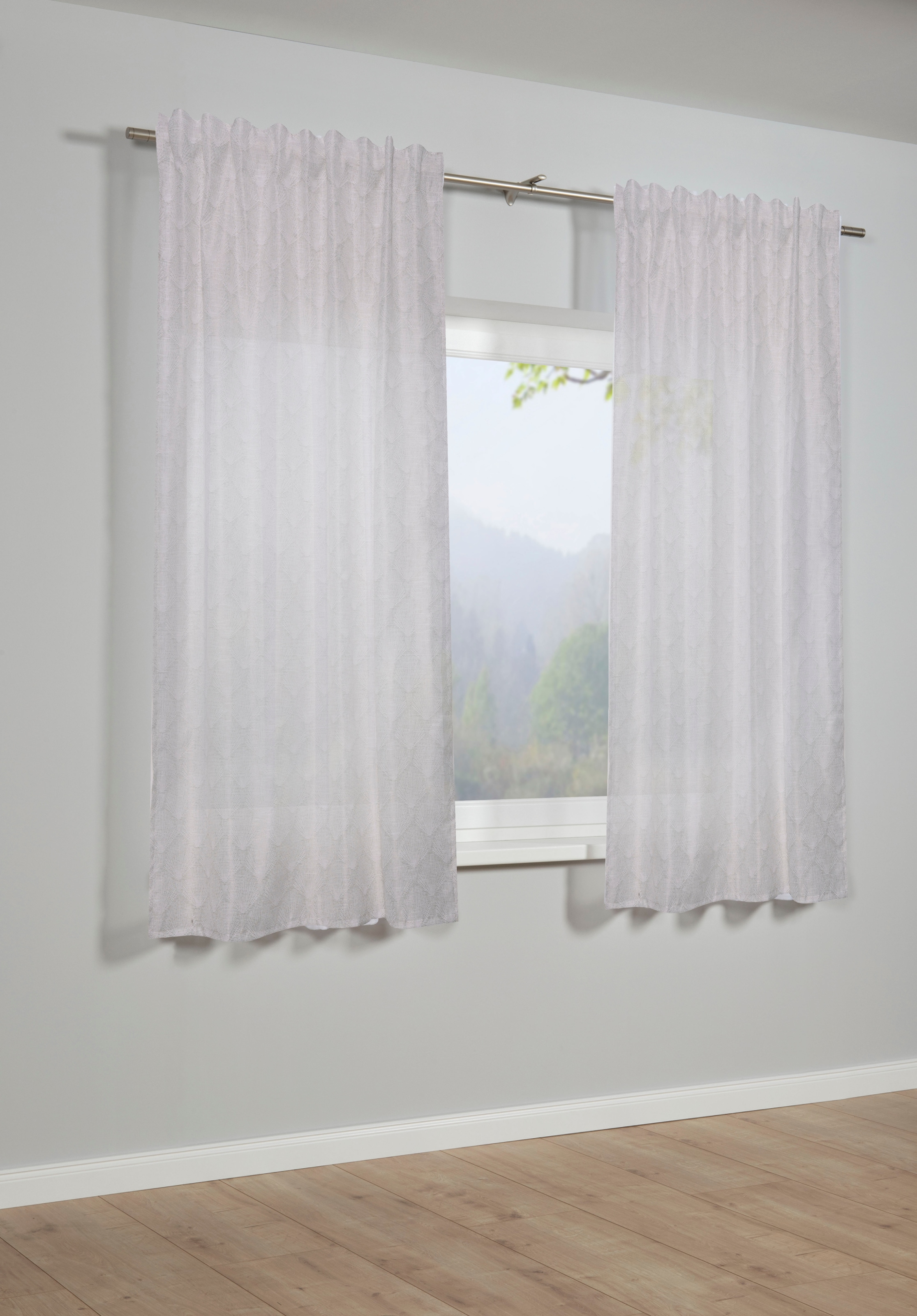 Sehlbach Gardine "Schal Muschelmuster" Schlaufen 1 Stk. tlg. mit Gardinenba günstig online kaufen