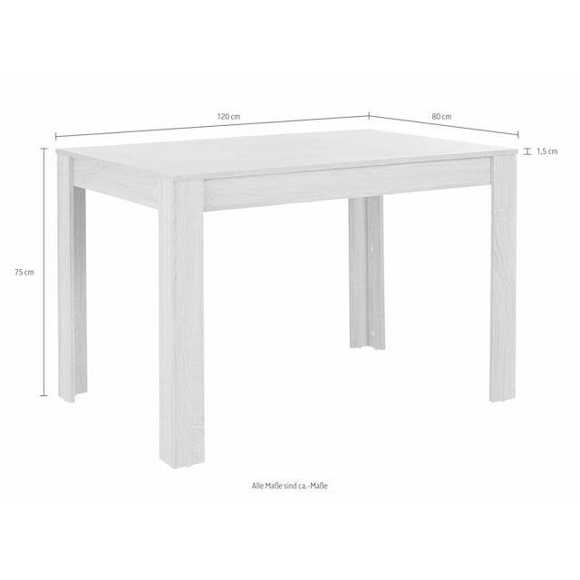 INOSIGN Essgruppe, (Set, 5 tlg.), mit Tisch in Weiß, Breite 120 cm | BAUR