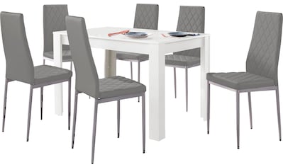 my home Essgruppe »Lynn + Brooke«, (Set, 5 tlg.), mit Tisch in Weiß, Breite 120 cm kaufen