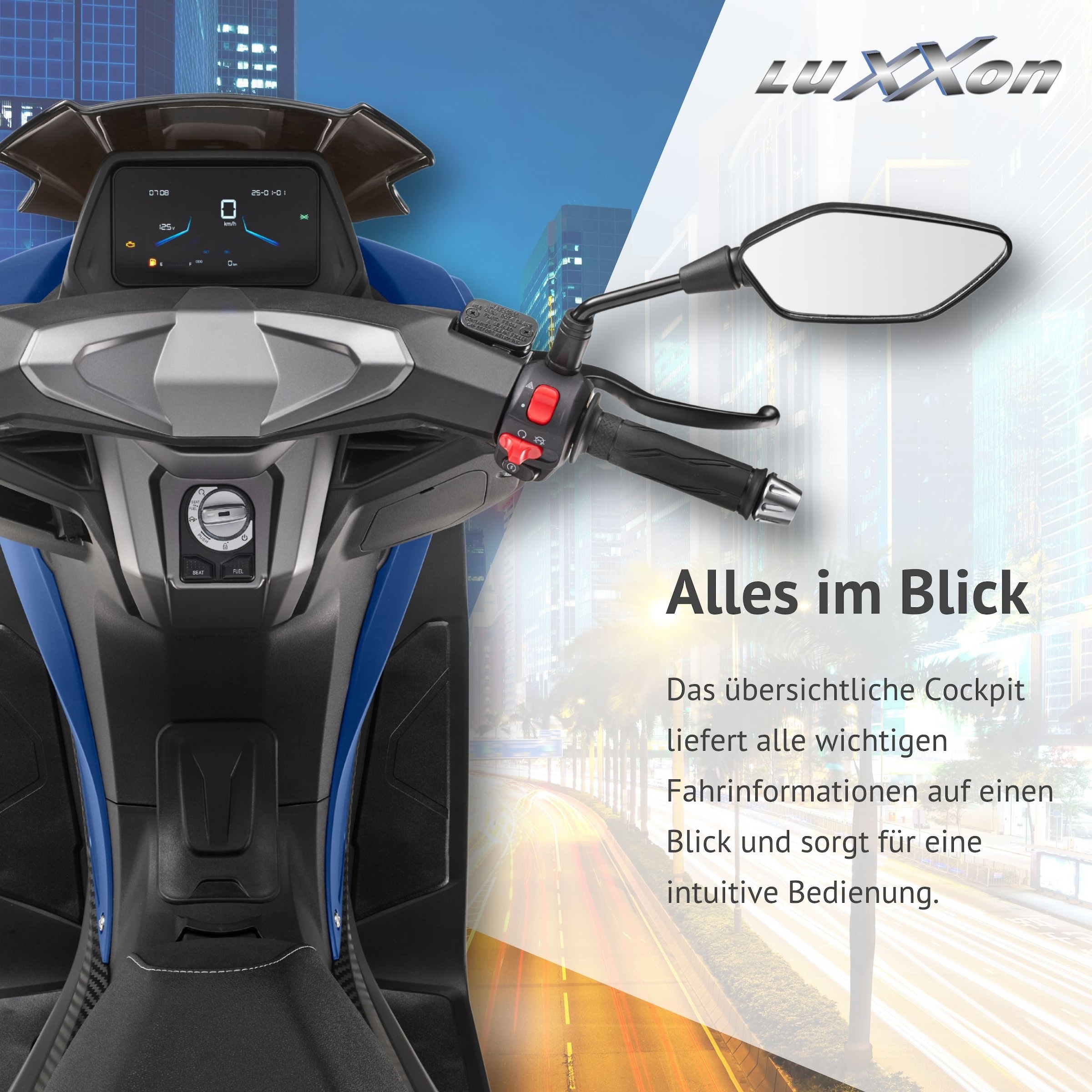 Luxxon Motorroller »Silvermax 125 (85 km/h), E5+, Maxi-Scooter, matt-anthrazit« 125 cm³ 85 km/h Euro 5+ 9,9 Euro 5+, Windschild, CBS, USB-Anschluss, Maxi-Scooter, Keyless Go