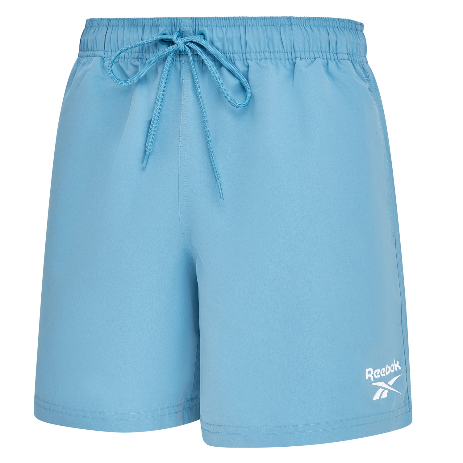 Badeshorts REEBOK "Yale", Herren, Gr. S, N-Gr, warped blau, Microfaser, Polyester, clean, unifarben, Badehosen Badeshorts, mit Kordelzug und elastischem Bund, mit Logo, basic