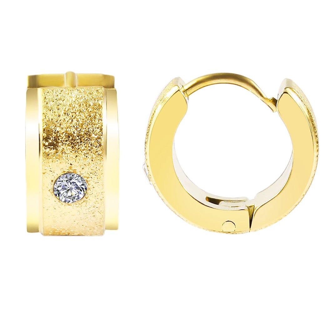 Adelia´s Klappcreolen "Ohrringe – Klappcreole aus Edelstahl mit Strass Steinchen" Perfekt als Geschenk zum Muttertag