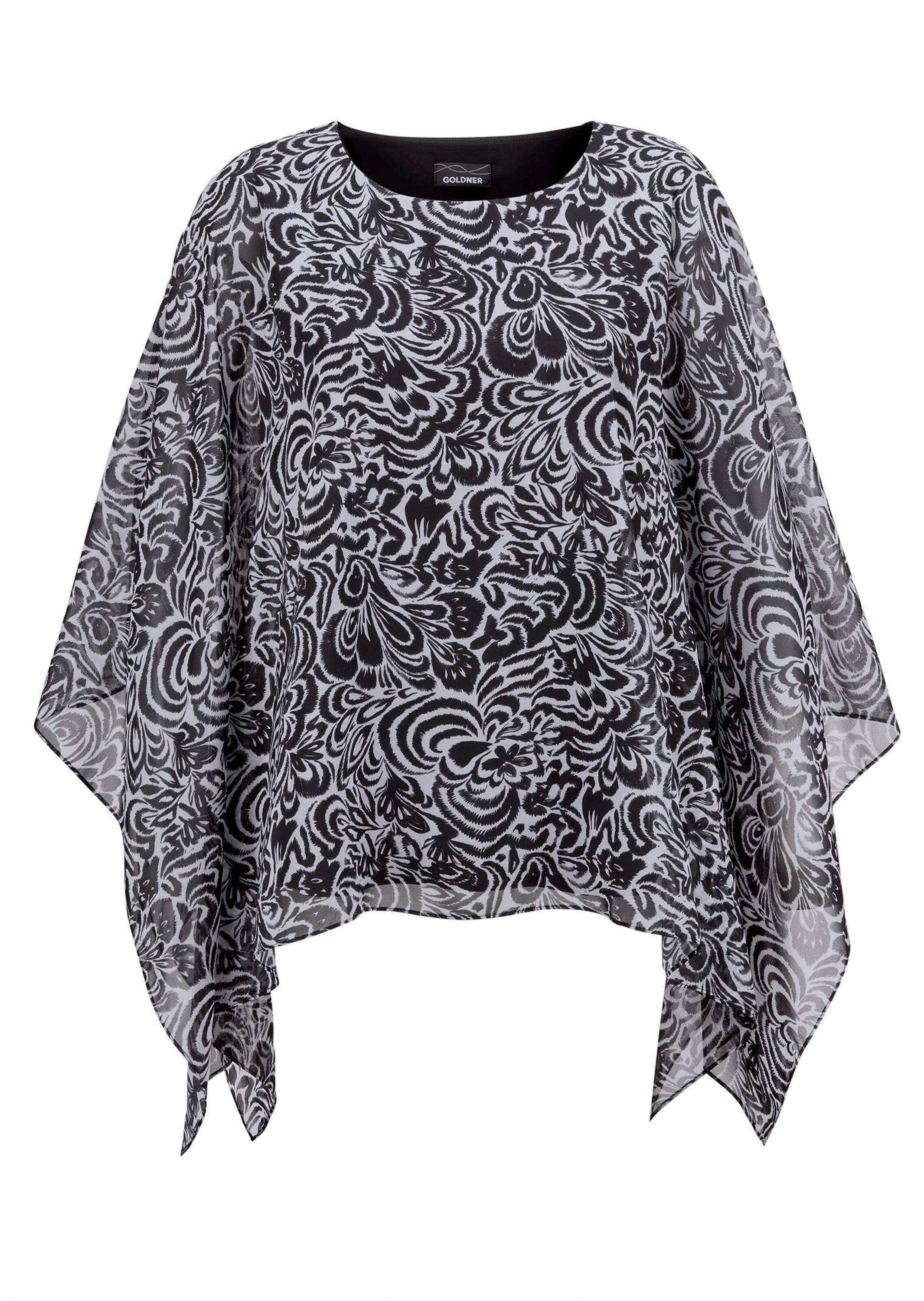 GOLDNER Satinbluse "Tunikbluse mit Chiffon-Überwurf, Print" Überwurf günstig online kaufen