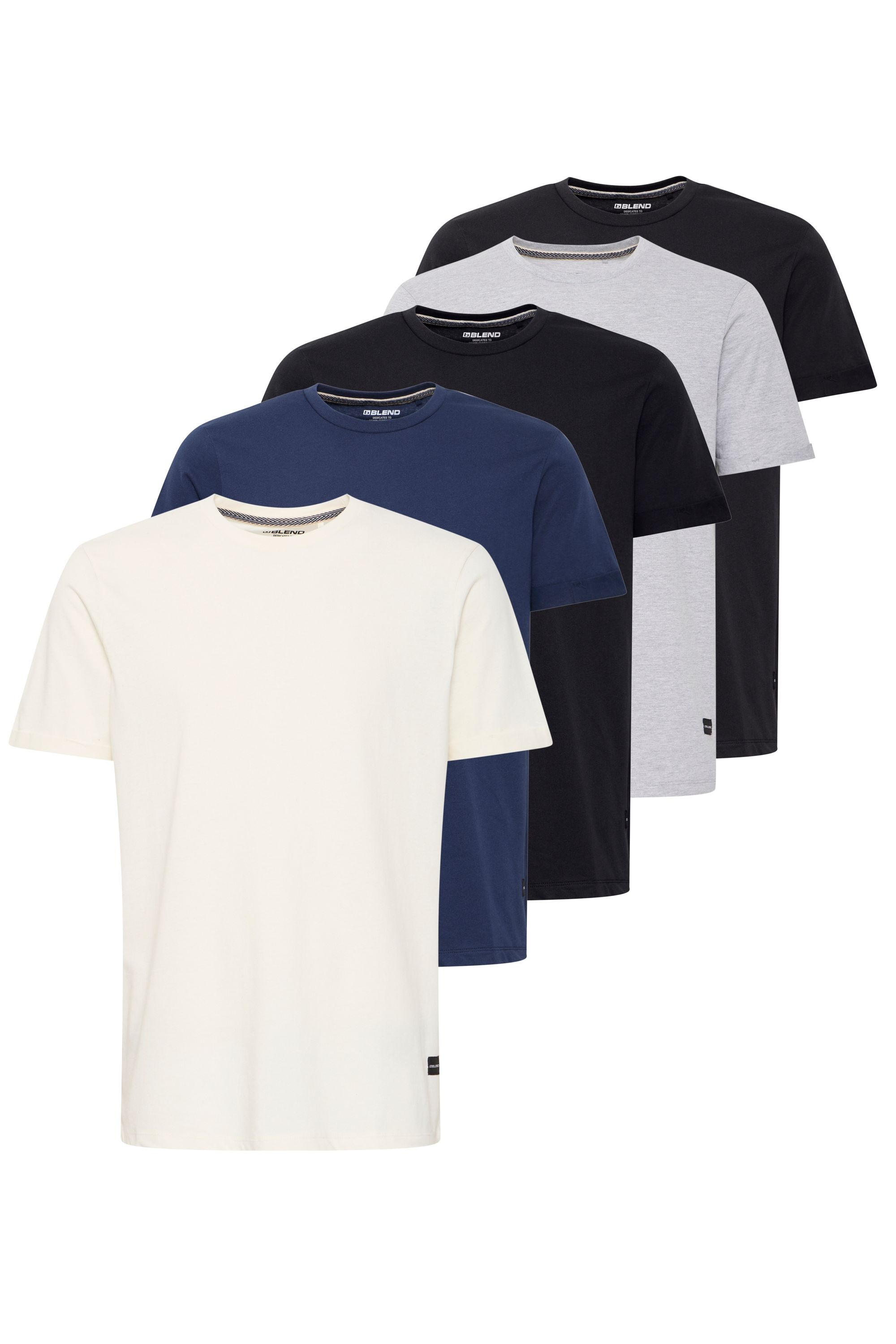 Blend T-Shirt "BHtee 5 Pack" Basic T-Shirt mit Rundhalsausschnitt günstig online kaufen