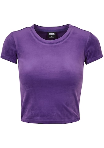 T-Shirt »Urban Classics Damen Ladies Short Velvet Tee«, (1 tlg.)