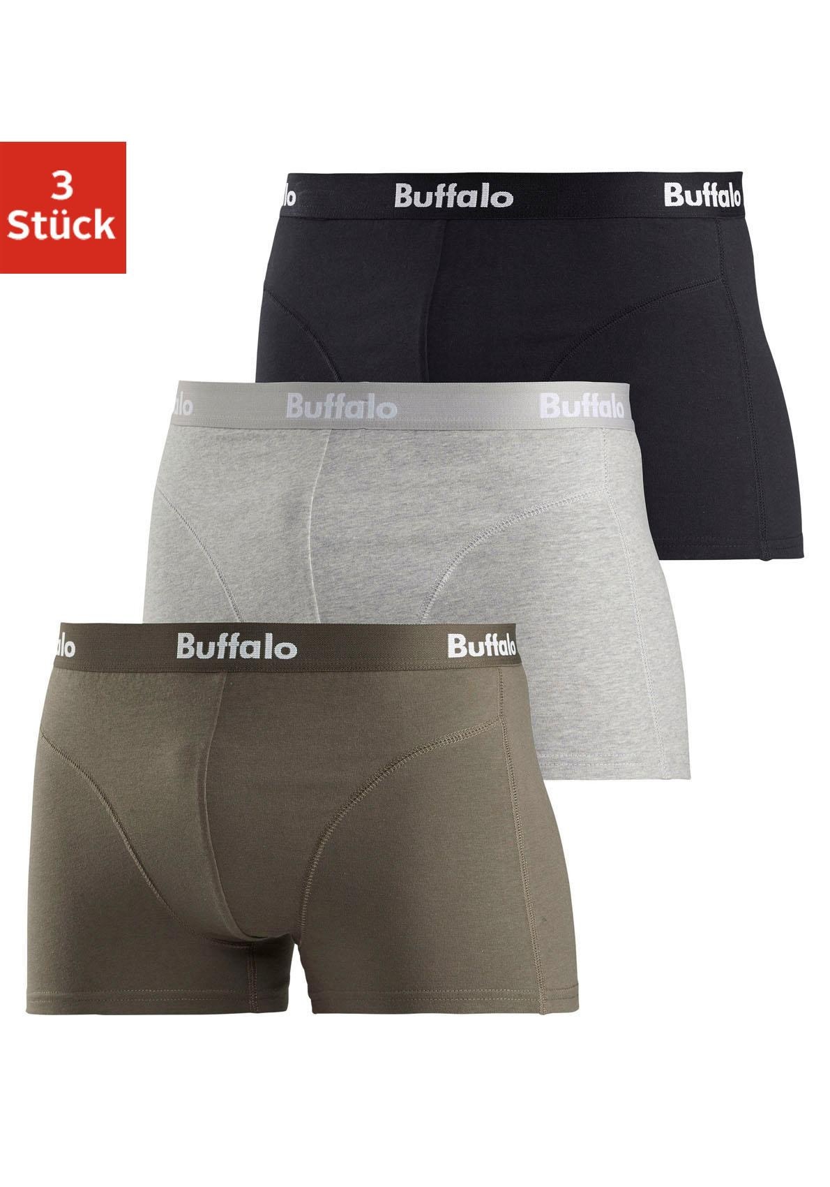 Buffalo Boxer, (Packung, 3 St.), mit Overlock-Nähten vorn