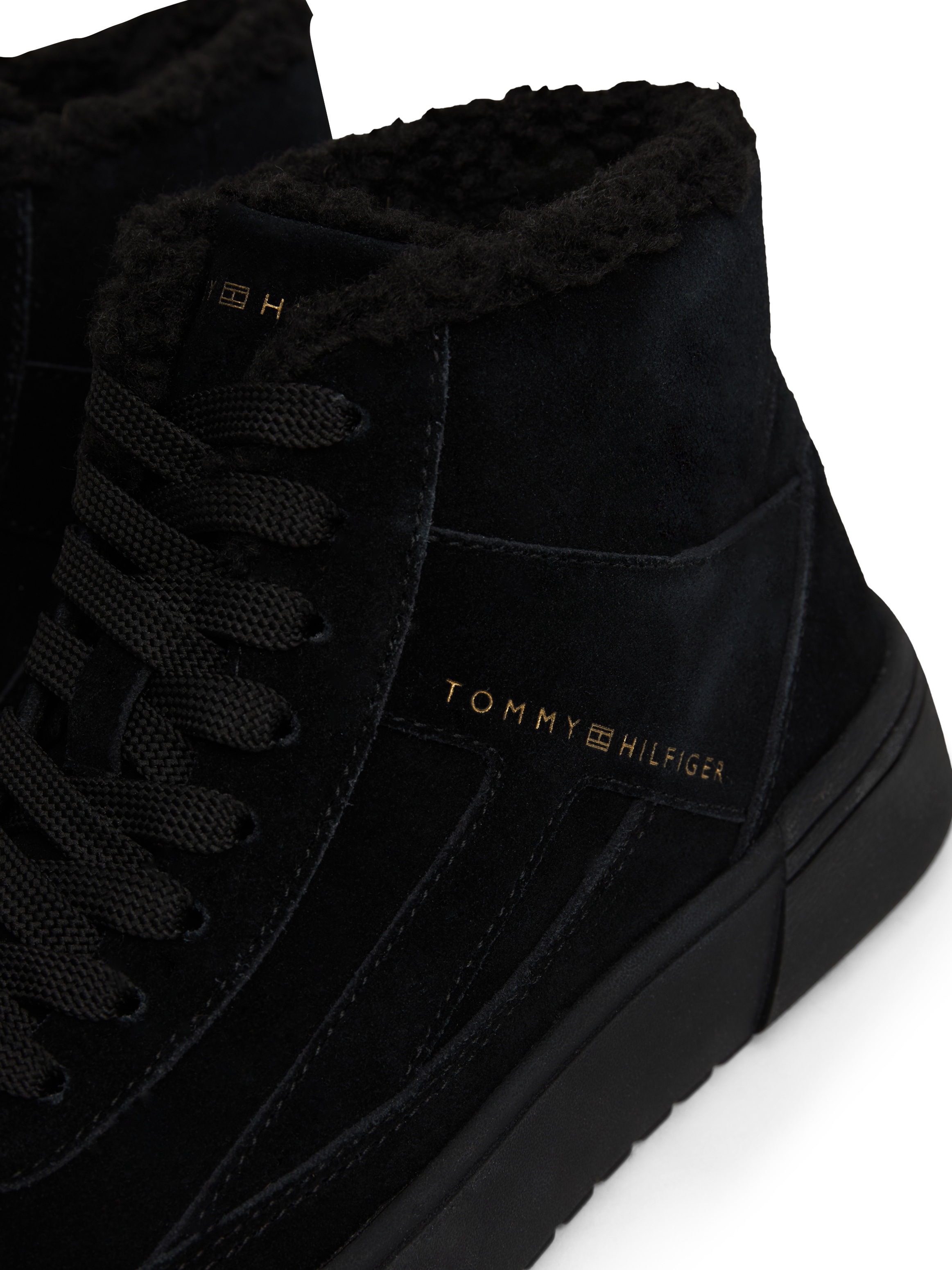 Tommy Hilfiger Winterboots »SUEDE VULC WINTER SNEAKER HI«, High-Top Sneaker, Schnürboots, Stiefelette mit seitlichem Logo