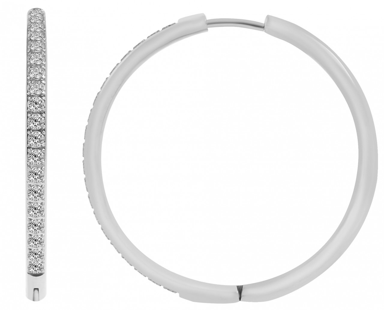 Paar Creolen ADELIA´S "Damen Creolen aus Edelstahl Ø 30 mm", silber, Ohrringe, Damen, Damen, Edelstahl 4