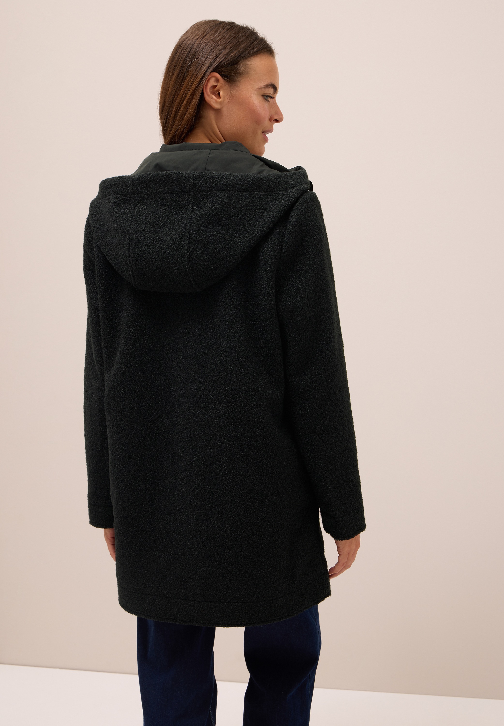 Cecil Fellimitatmantel, mit Kapuze mit Tunnelzugband günstig online kaufen