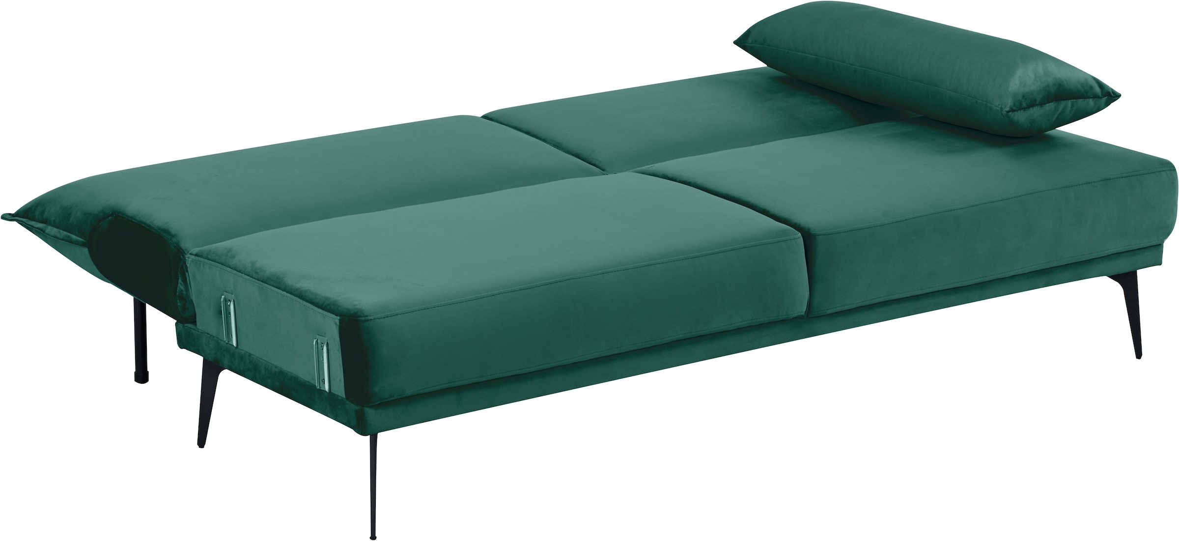 INOSIGN Schlafsofa »TULARE, 204 cm, klappbarer 3-Sitzer mit verstellbarer Rückenlehne,«, Schlaffunktion, Velvet-Samtvelours u. Webstoff