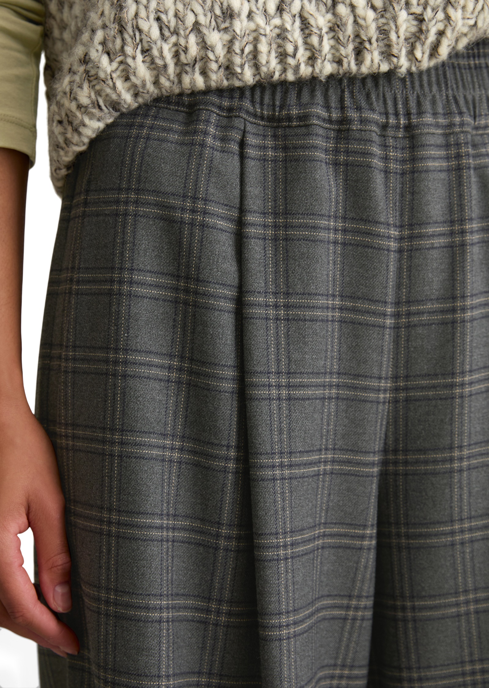 Thumbnail - Marc OPolo DENIM Schlupfhose Karohose mit weitem Bein, elastischer Bund