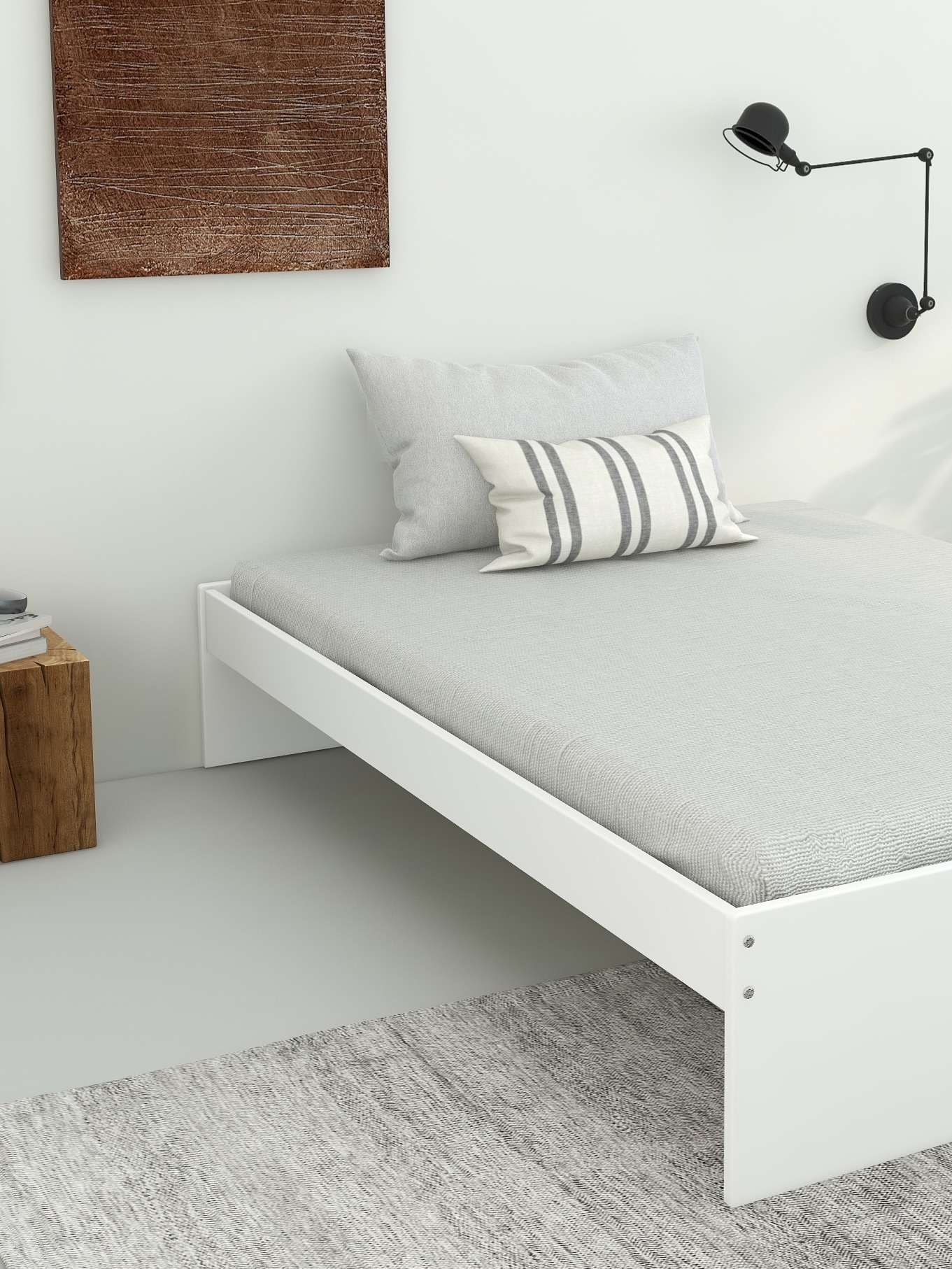 OTTO home Bett »Magdala, Futonbett, schlichtes Design, Top Qualität«, (Breite/ Belastbarkeit: 120cm/200 KG, 90cm/ 100KG), aus robustem MDF, Breite Liegefläche 140 cm, Bettkasten optional