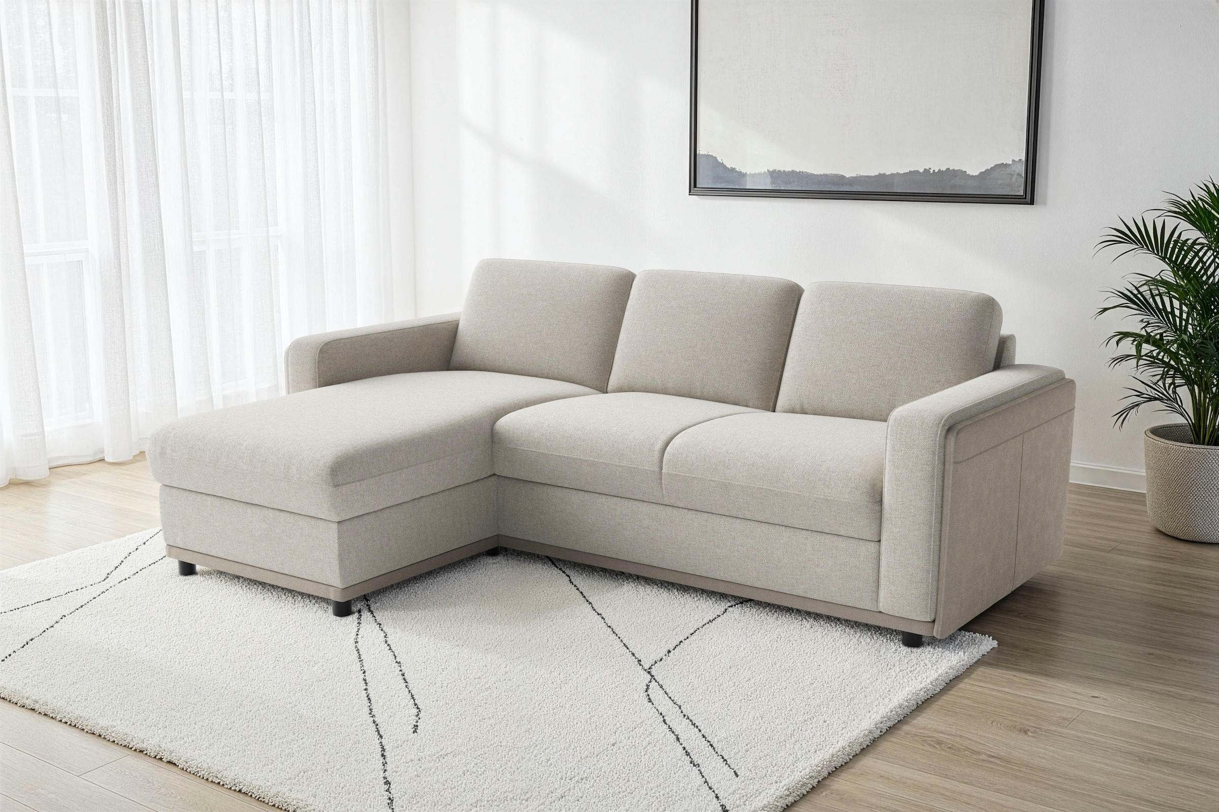 sit&more Ecksofa "Cordoba" wahlweise mit Schlaffunktion und Bettkasten oder Stauraum