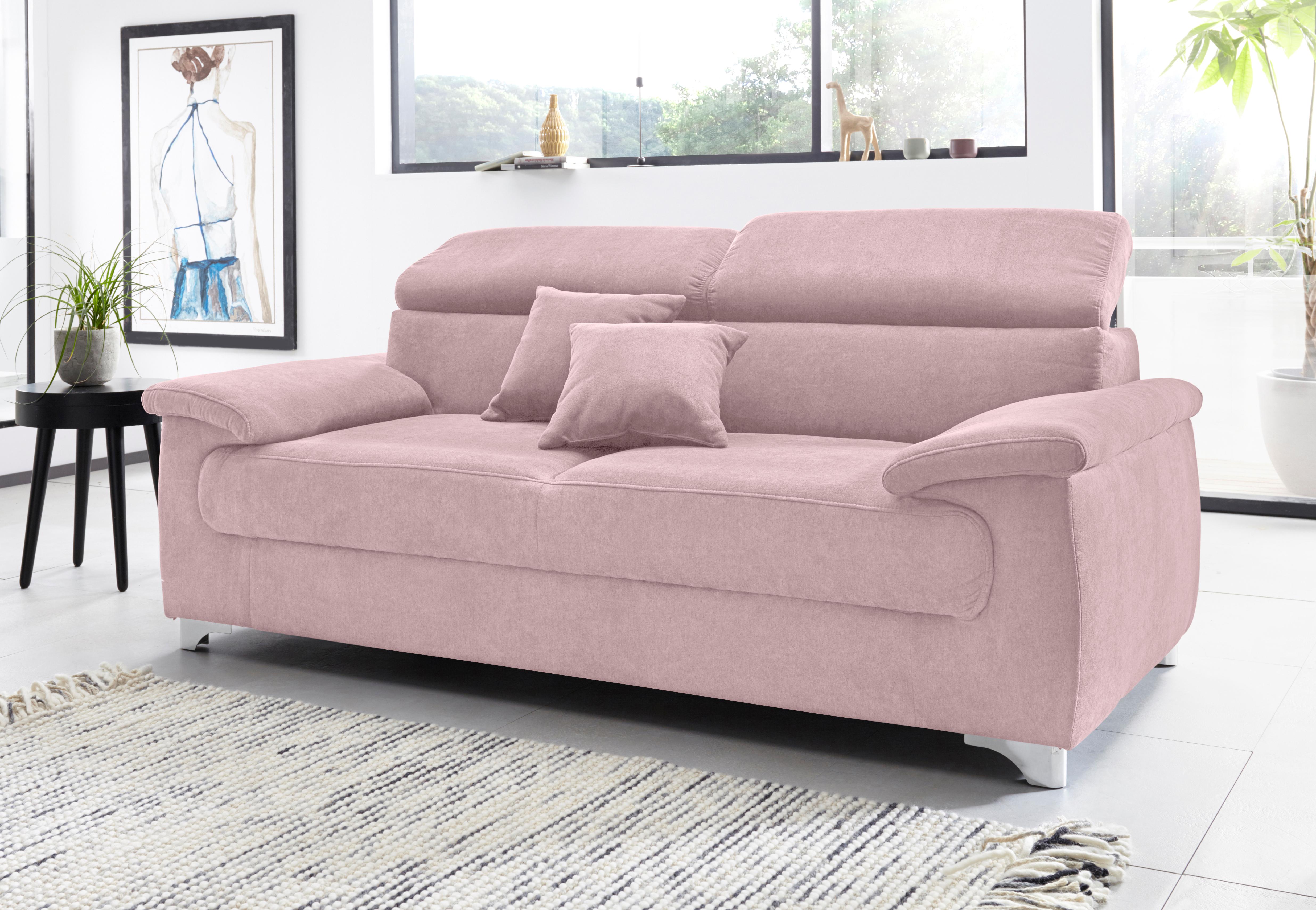 DOMO collection 2,5-Sitzer "Mira inklusive Kopfteilverstellung für mehr Wohlfühlkomfort" elegant und modern, komfortabel, frei im Raum stellbar