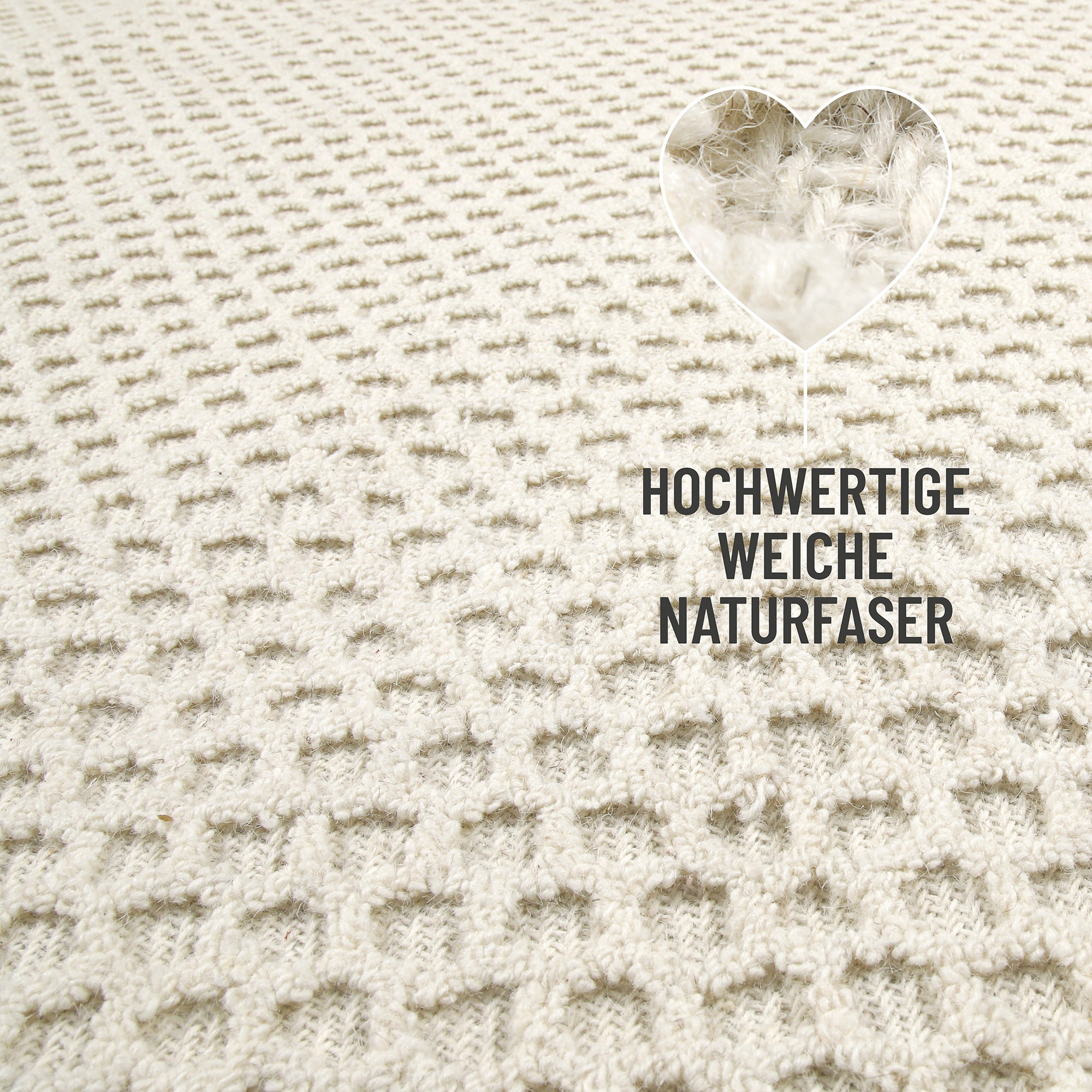 Wecon home Wollteppich »Hamptons THIRTYEIGHT«, rund, 11 mm Höhe, Schurwolle, Kurzflor, Wohn- & Schlafzimmer, elegant, Waben-Muster