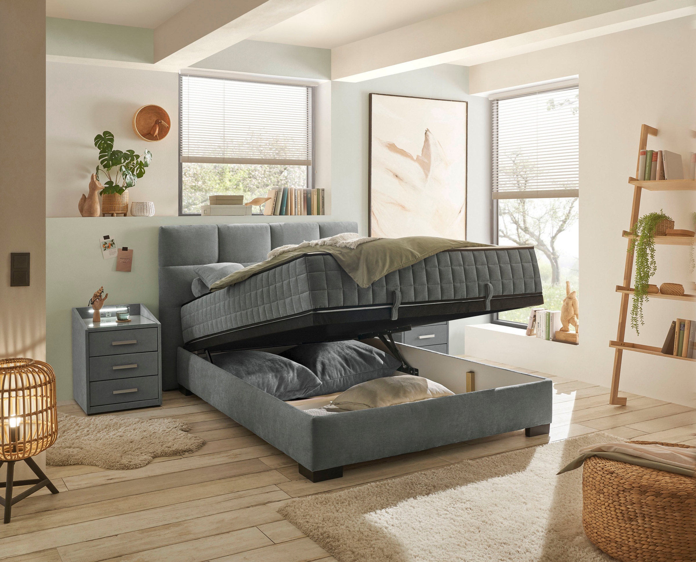 ED EXCITING DESIGN Boxbett »Nagol«, mit Bettkasten, mit Wendematratze, erhältlich in verschiedenen Breiten
