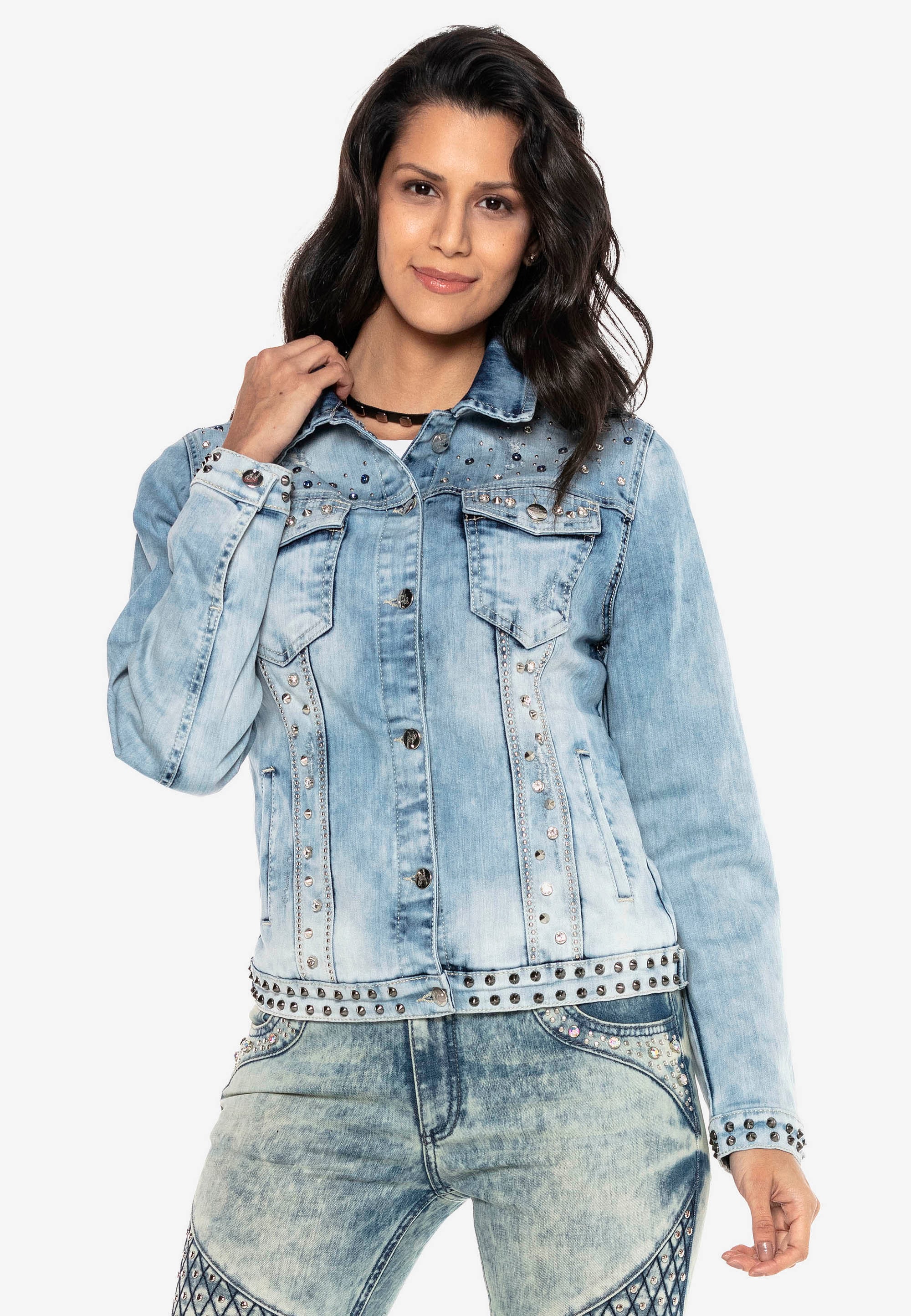 Cipo & Baxx Jeansjacke, mit auffälligen Applikationen